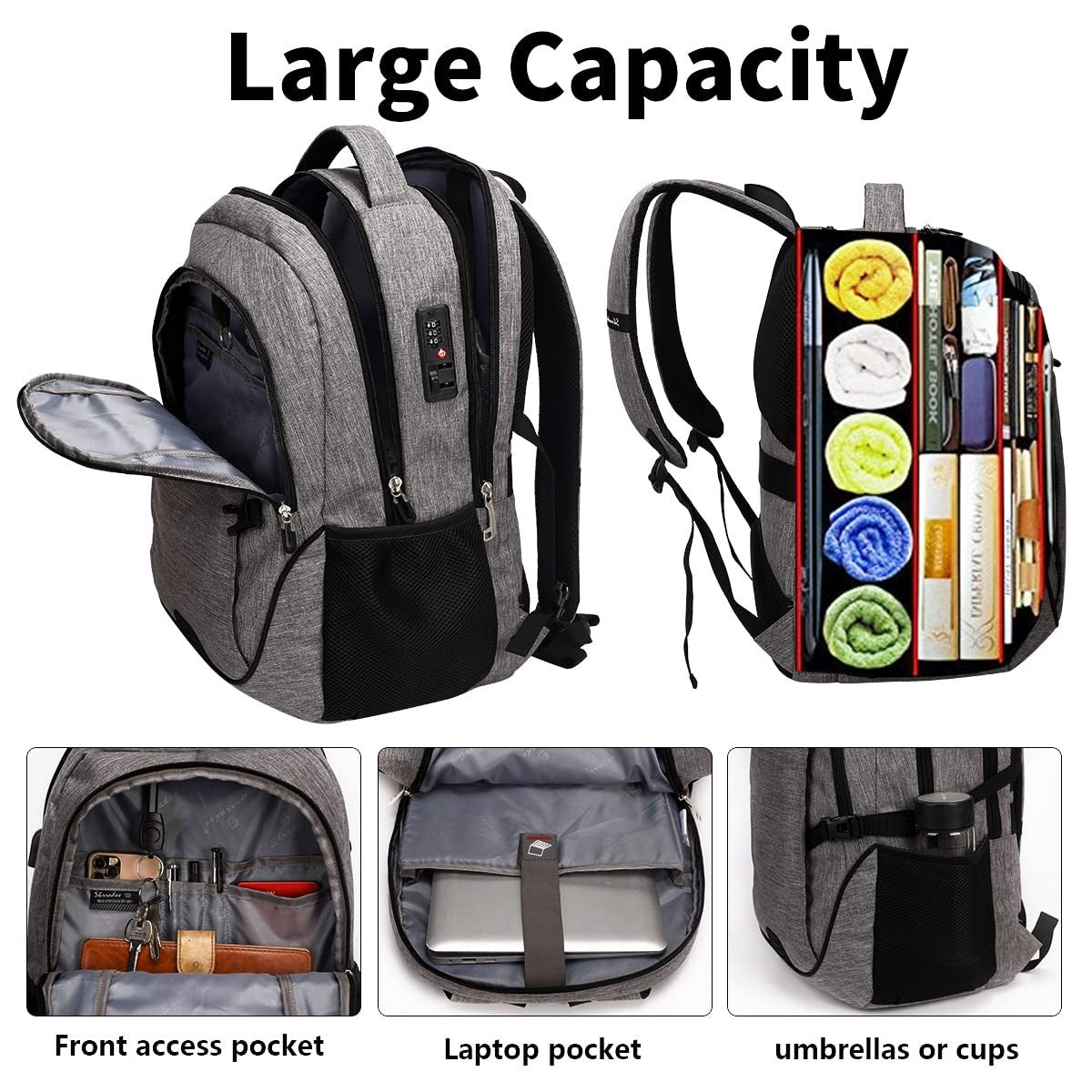 Travel Laptop Backpack for Men & Women   College School Bag, Durable & Stylish3