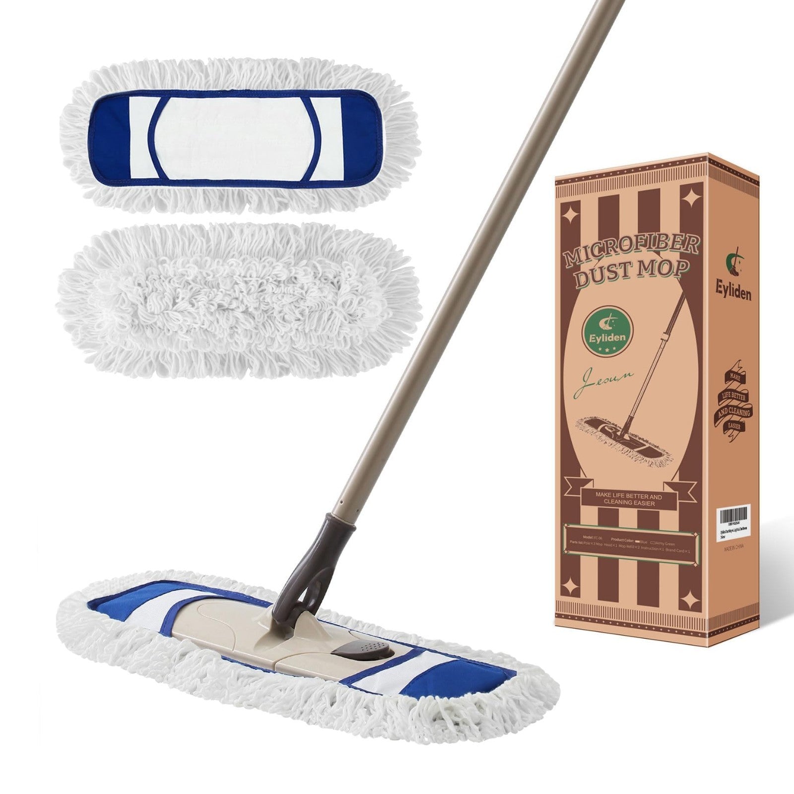 Dust Mop with 2 Microfiber Pads for Home & Commercial Cleaning - Quick Swap Tool1