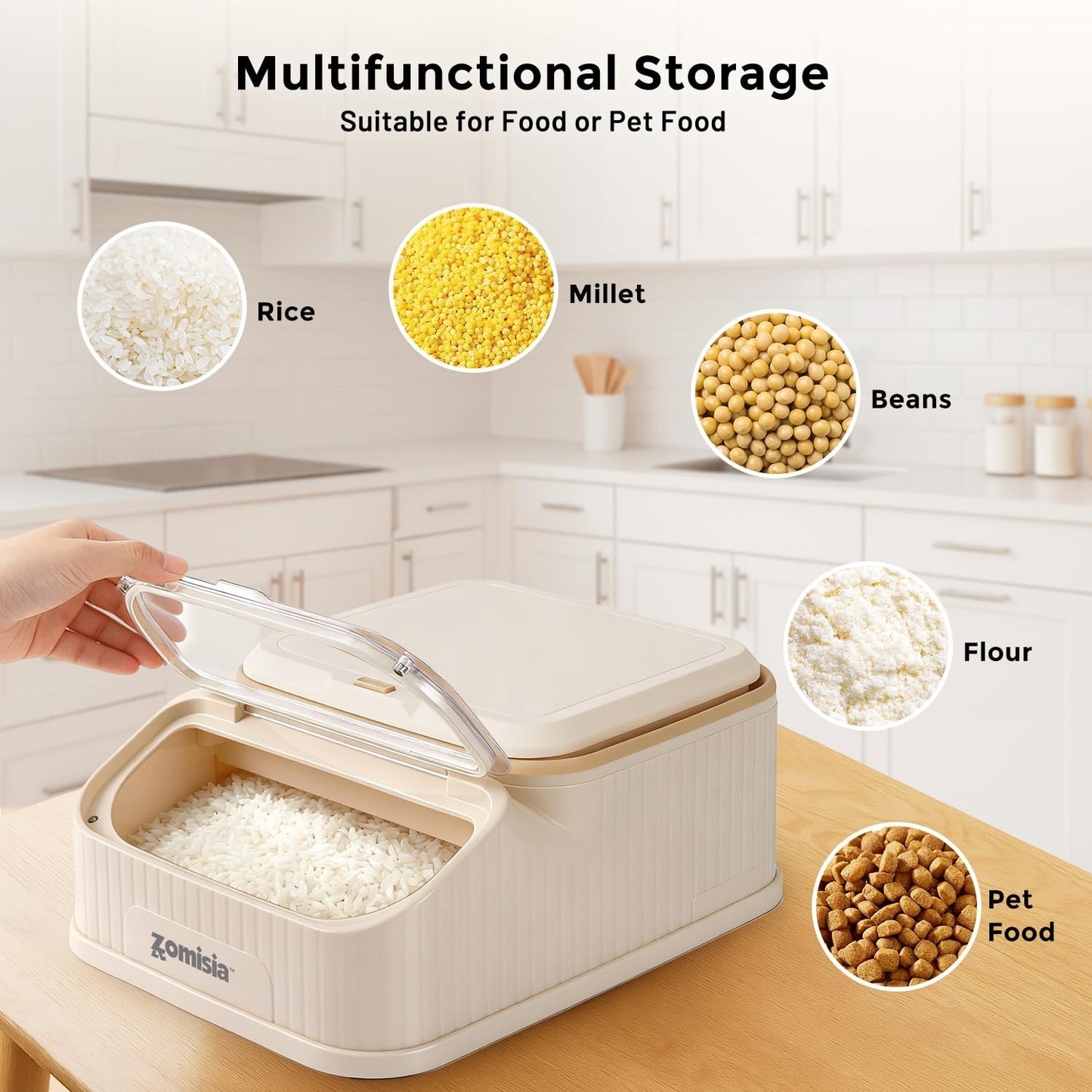 Collapsible Dog Food Storage Container   20 30lbs, Airtight, FIFO Design5