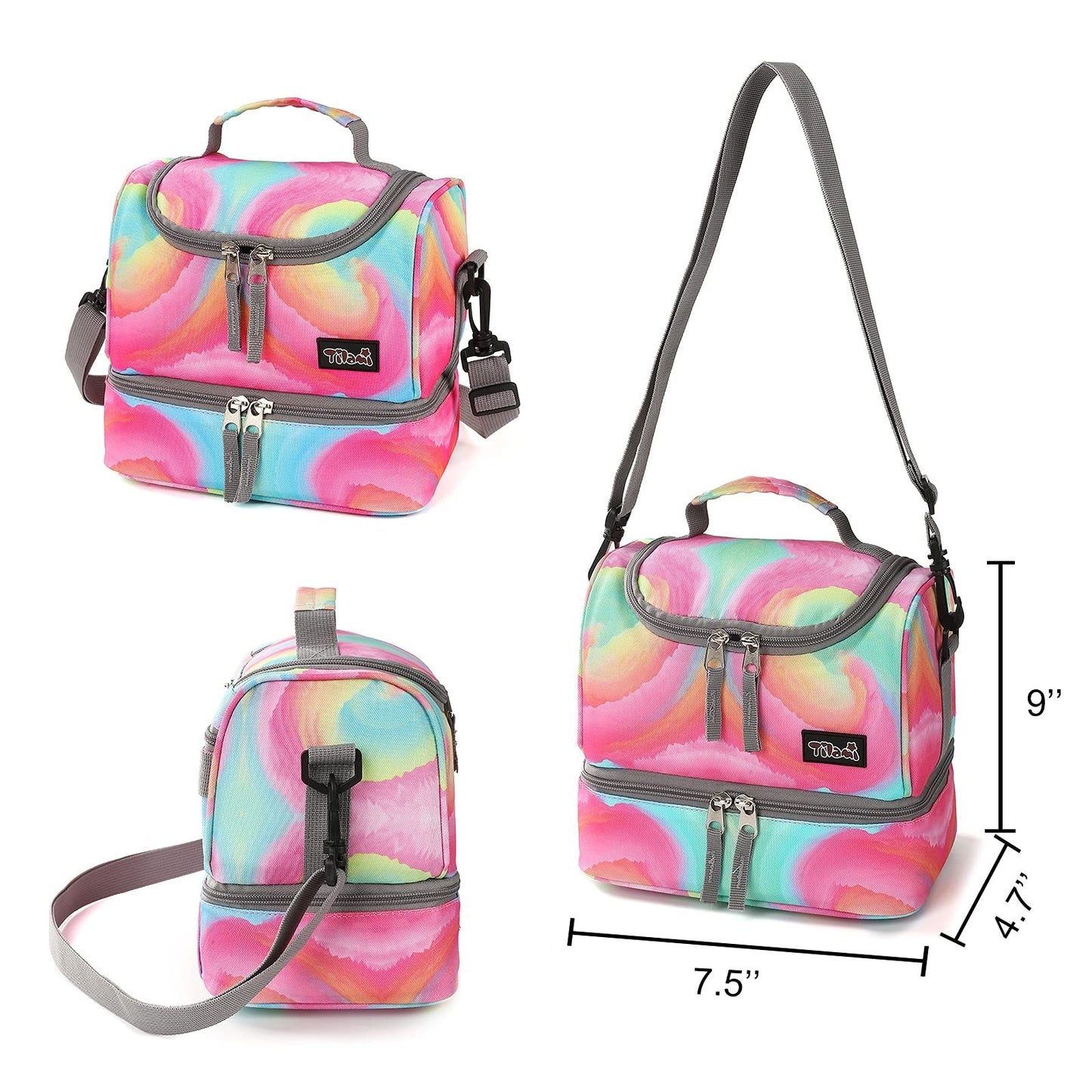 Wheeled Kids Backpack 18" with Lunch Bag, Double Handle Rolling Backpack, Starli2