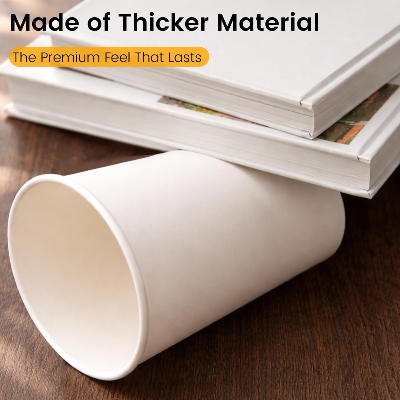 300 Pack 12 oz Disposable Paper Coffee Cups - Sturdy, Leak-Resistant for Hot & C4