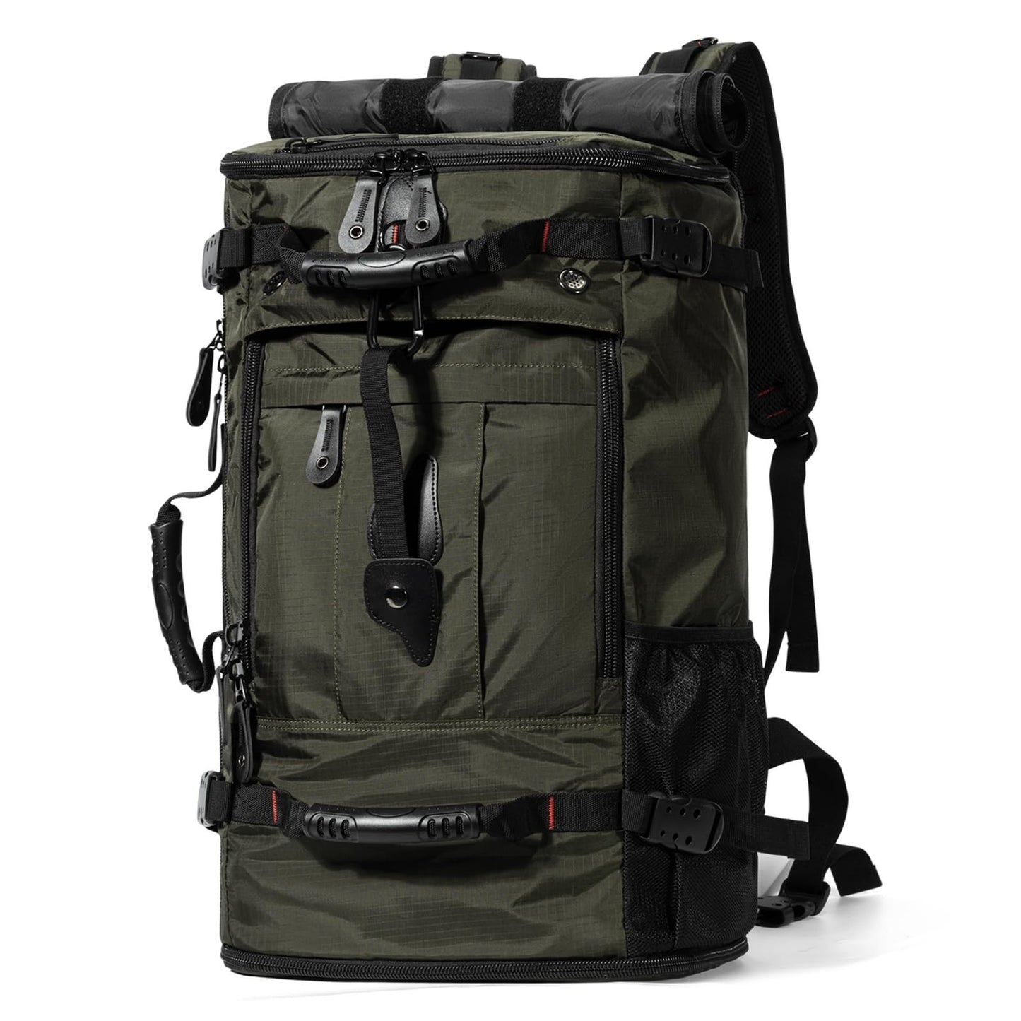 Large Capacity Travel Hiking Sports Backpack Duffle Bag 60L Convertible Olive Gr0