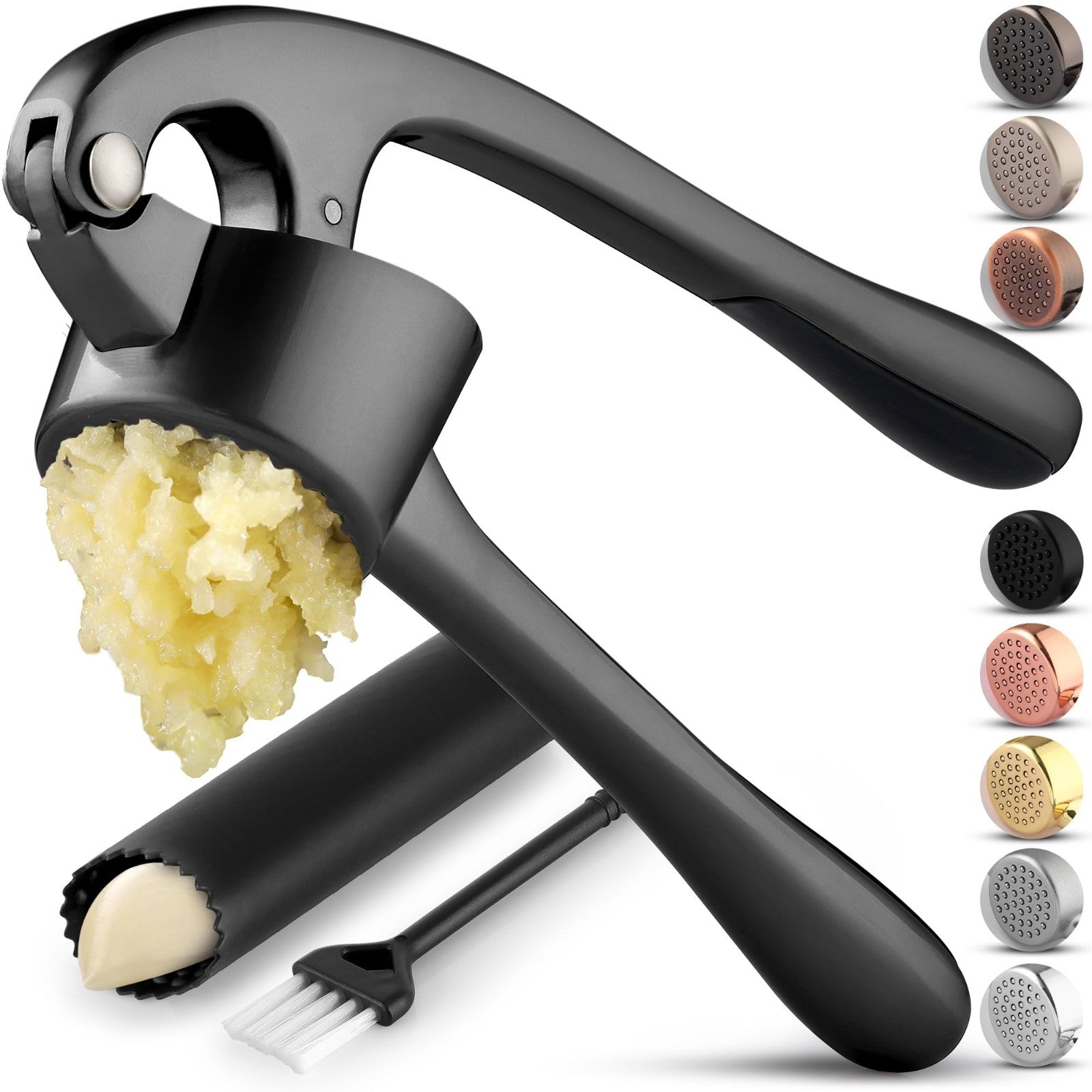 Premium Garlic Press Set   Large Bowl, Rust Proof Mincer Tool, Easy Squeeze Peel1