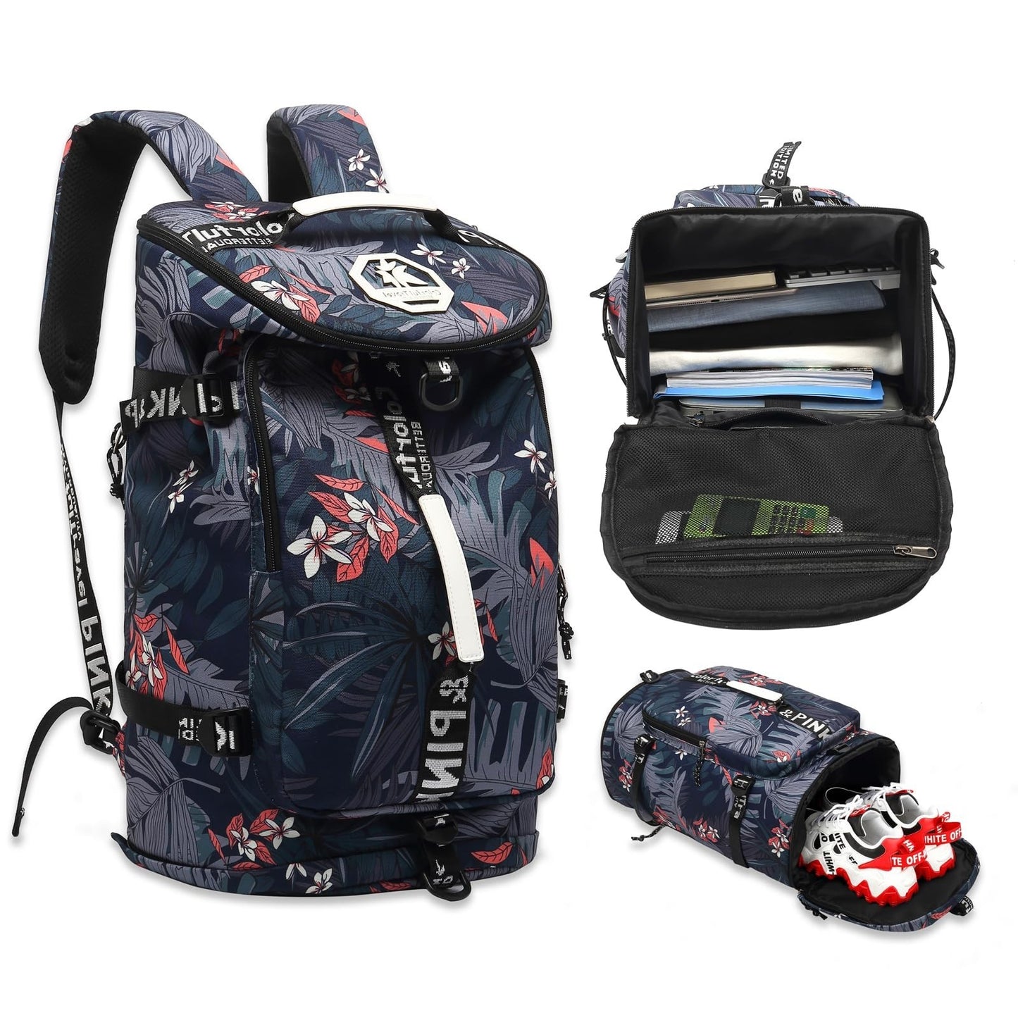 Waterproof Gym Duffel Backpack with Shoe Compartment, 4 Carry Methods, Sports &2