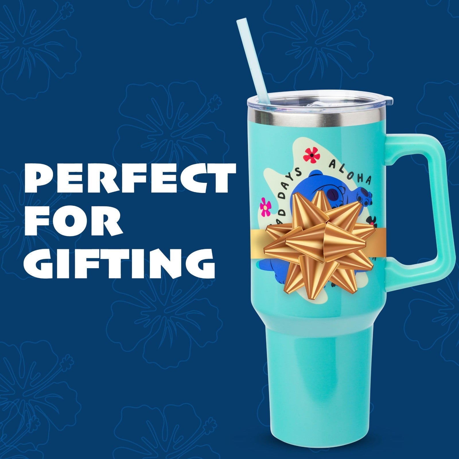 40oz Double Walled Stainless Steel Tumbler   Disney Lilo & Stitch Aloha, Fits Cu7