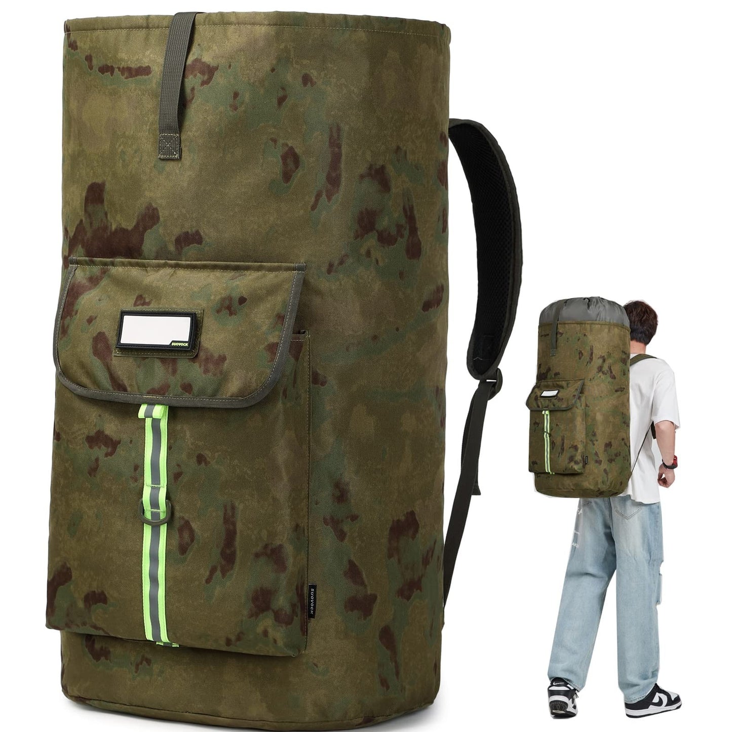 Extra-Large Heavy-Duty Laundry Backpack Bag with Drawstring Closure for College1