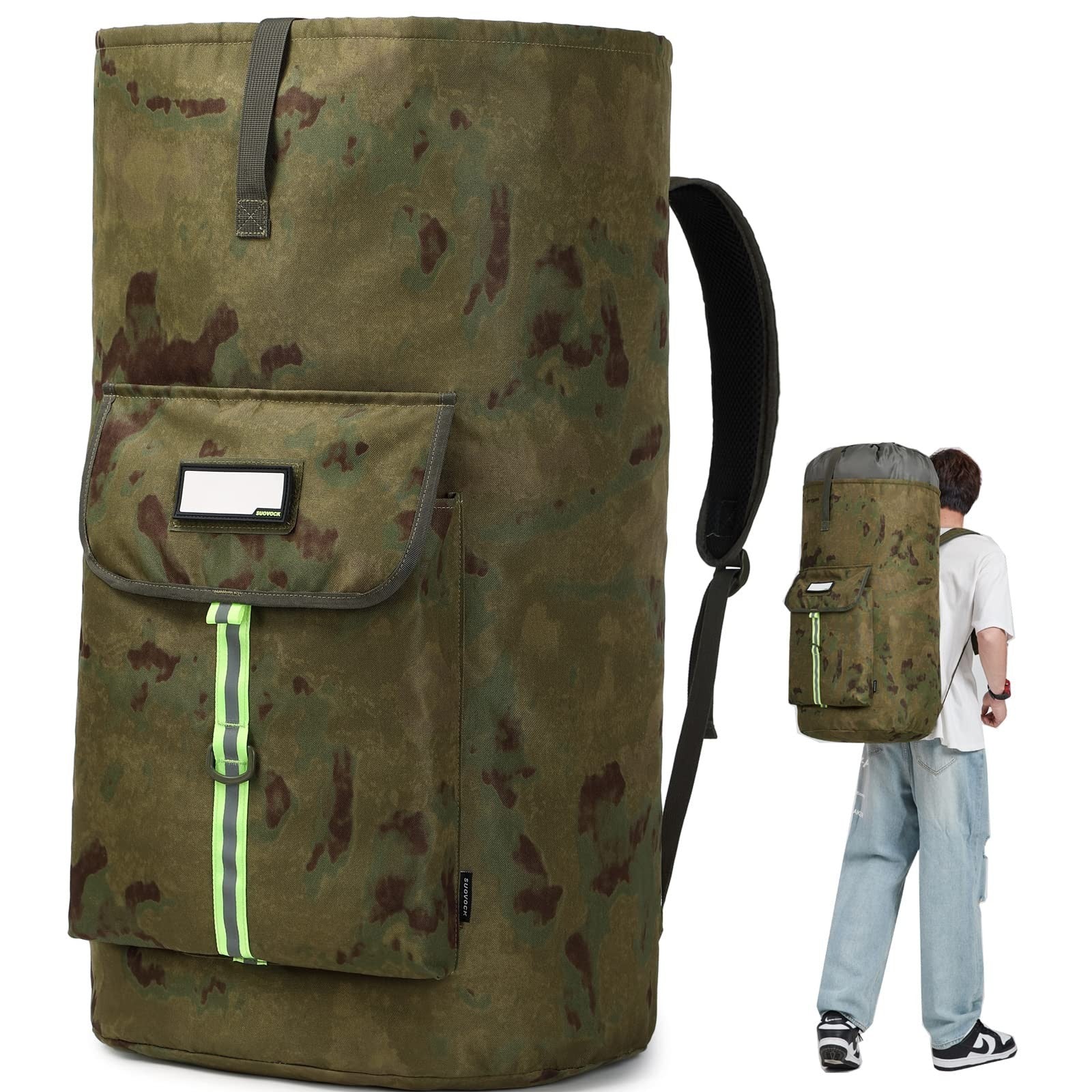 Extra-Large Heavy-Duty Laundry Backpack Bag with Drawstring Closure for College1