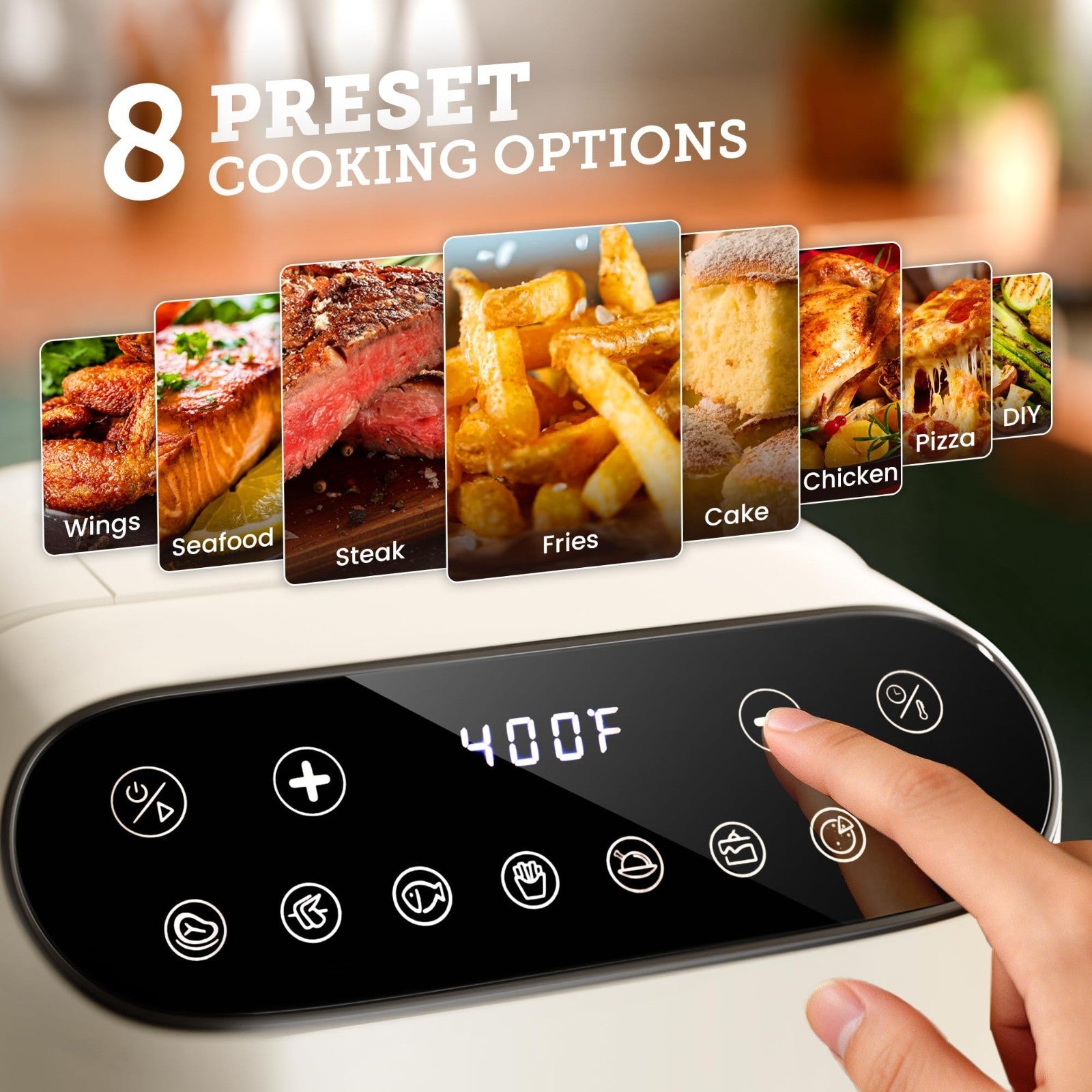 5QT Glass Air Fryer, BPA-Free Non-Toxic, Digital Touch Control, 1500W, Dishwashe3