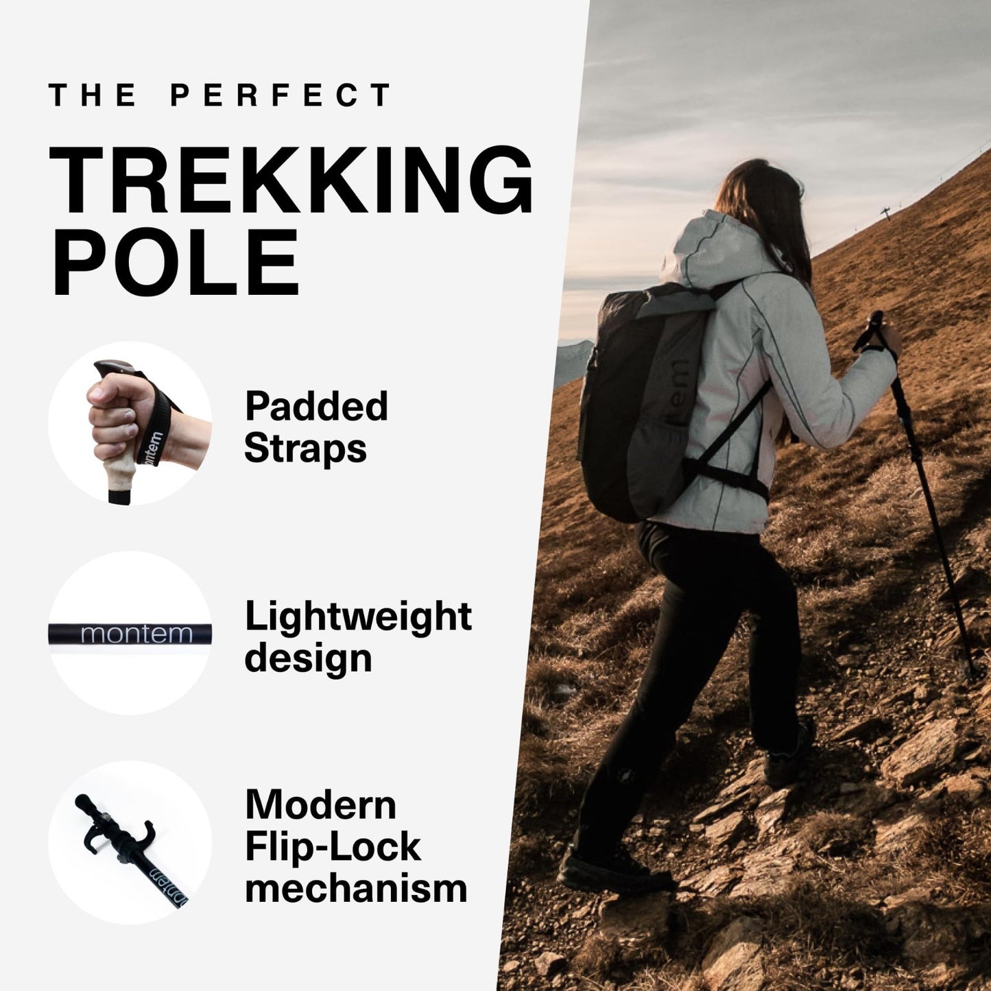 Collapsible Lightweight Hiking Poles - Quick Lock, Weather-Resistant, 2-Pack2