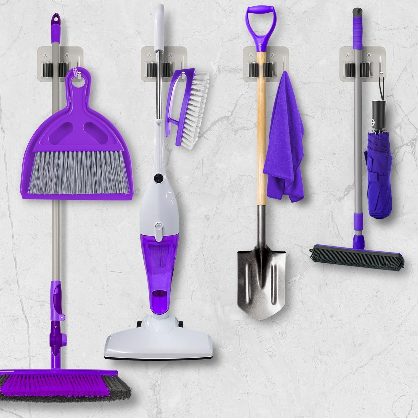 Stainless Steel Broom Holder Wall Mount Rack - Mop & Tool Organizer, Space Saver4
