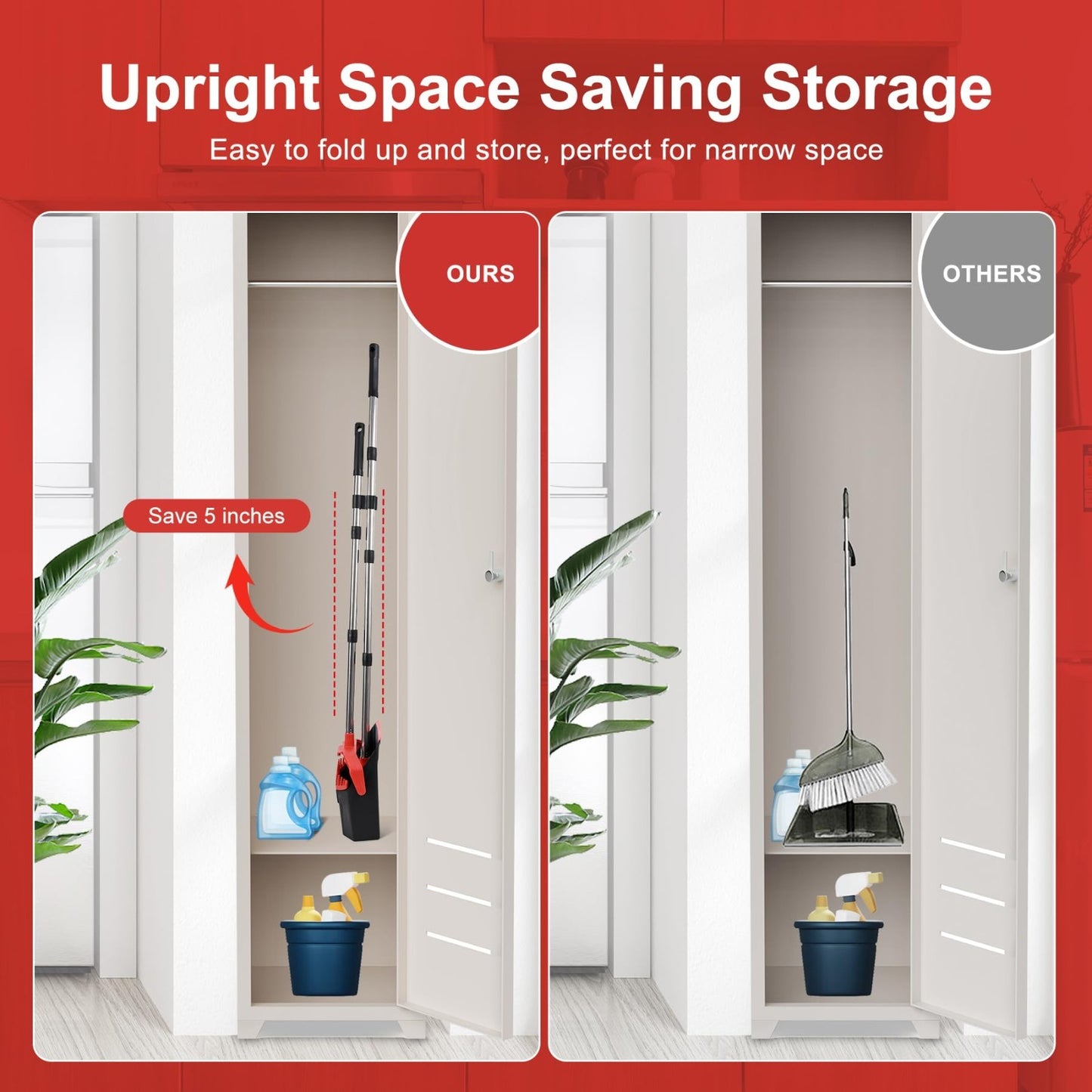 Heavy Duty Large Upright Broom & Dustpan Set, 51" Long Handle for Indoor/Outdoor8