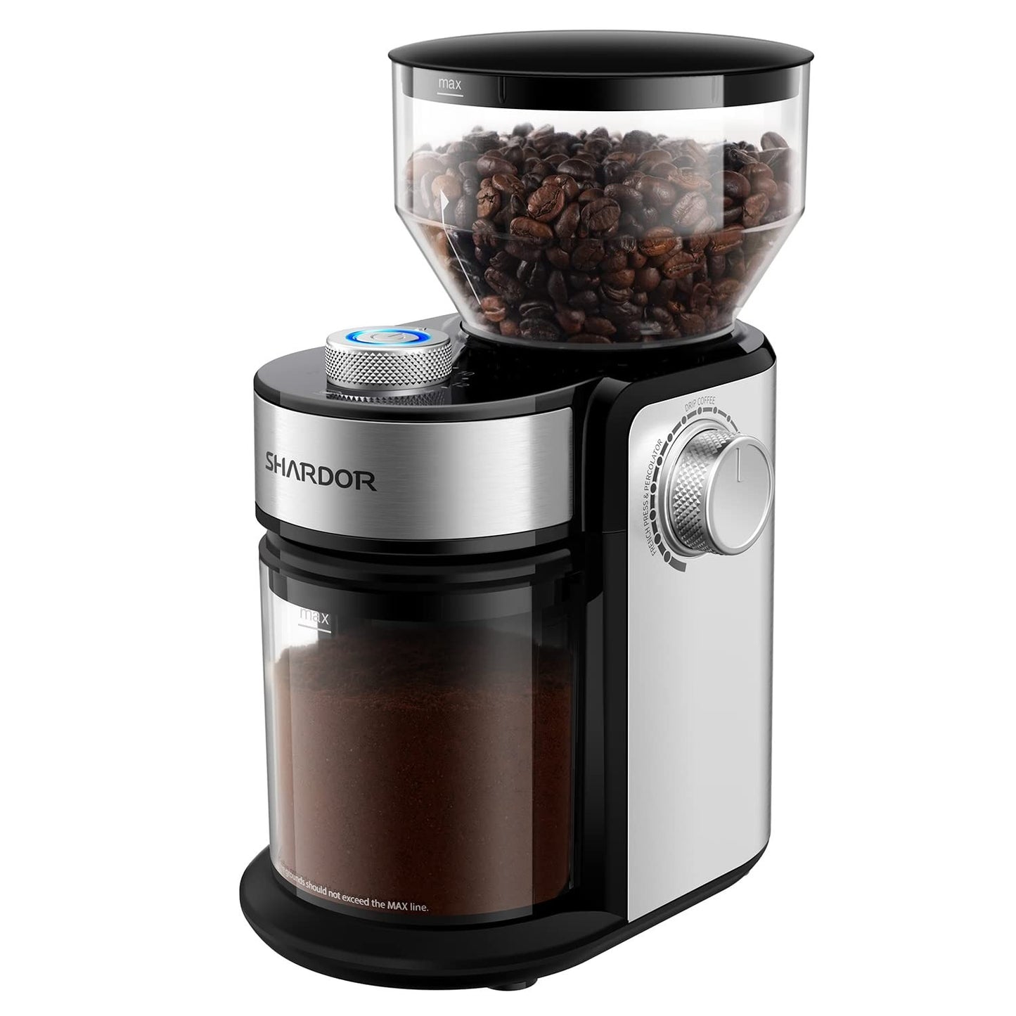 Electric Burr Coffee Grinder   One Touch Automatic Bean Grinder for Espresso & F0