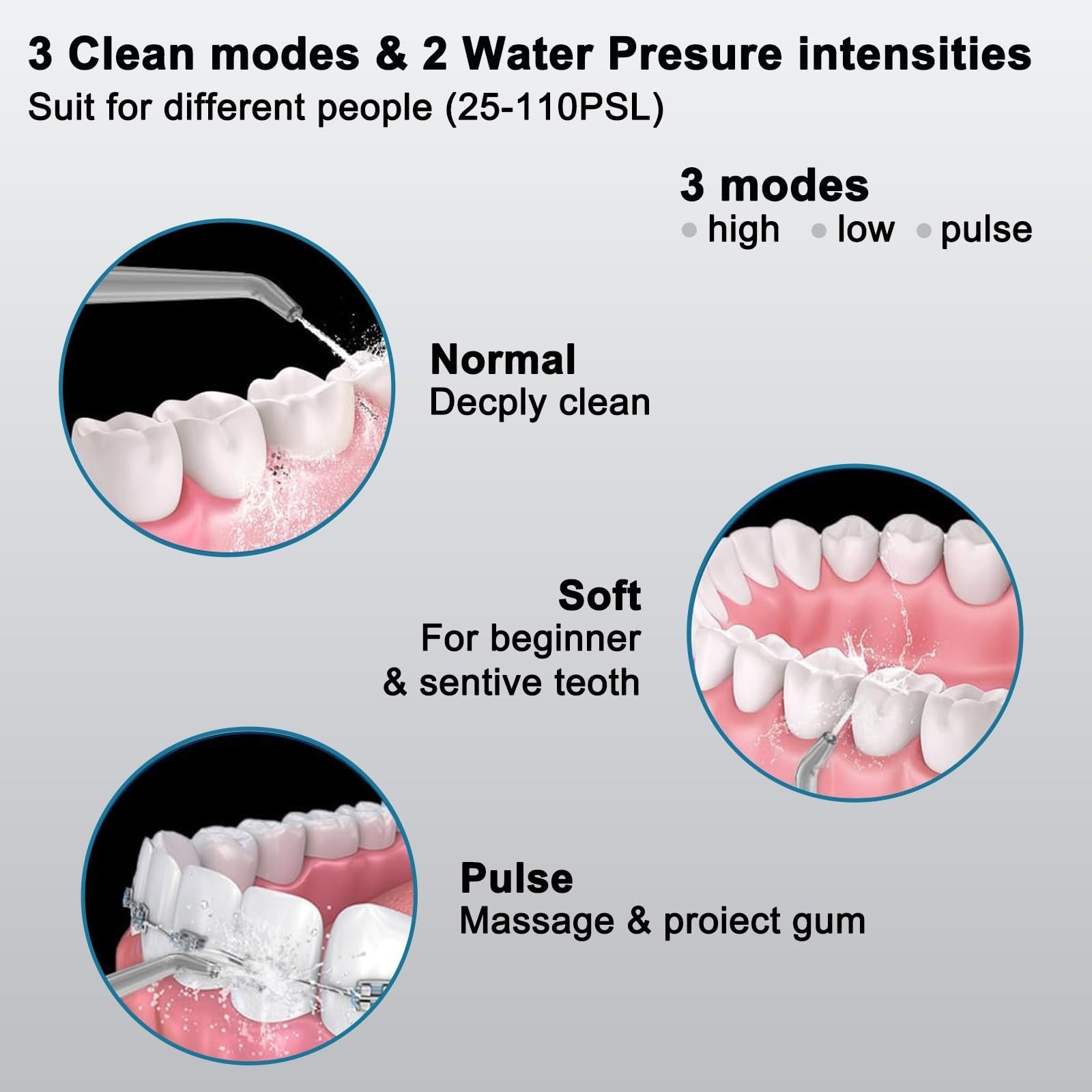 Water Dental Flosser & Electric Toothbrush Combo   2 in 1 Oral Care Kit for Teet4