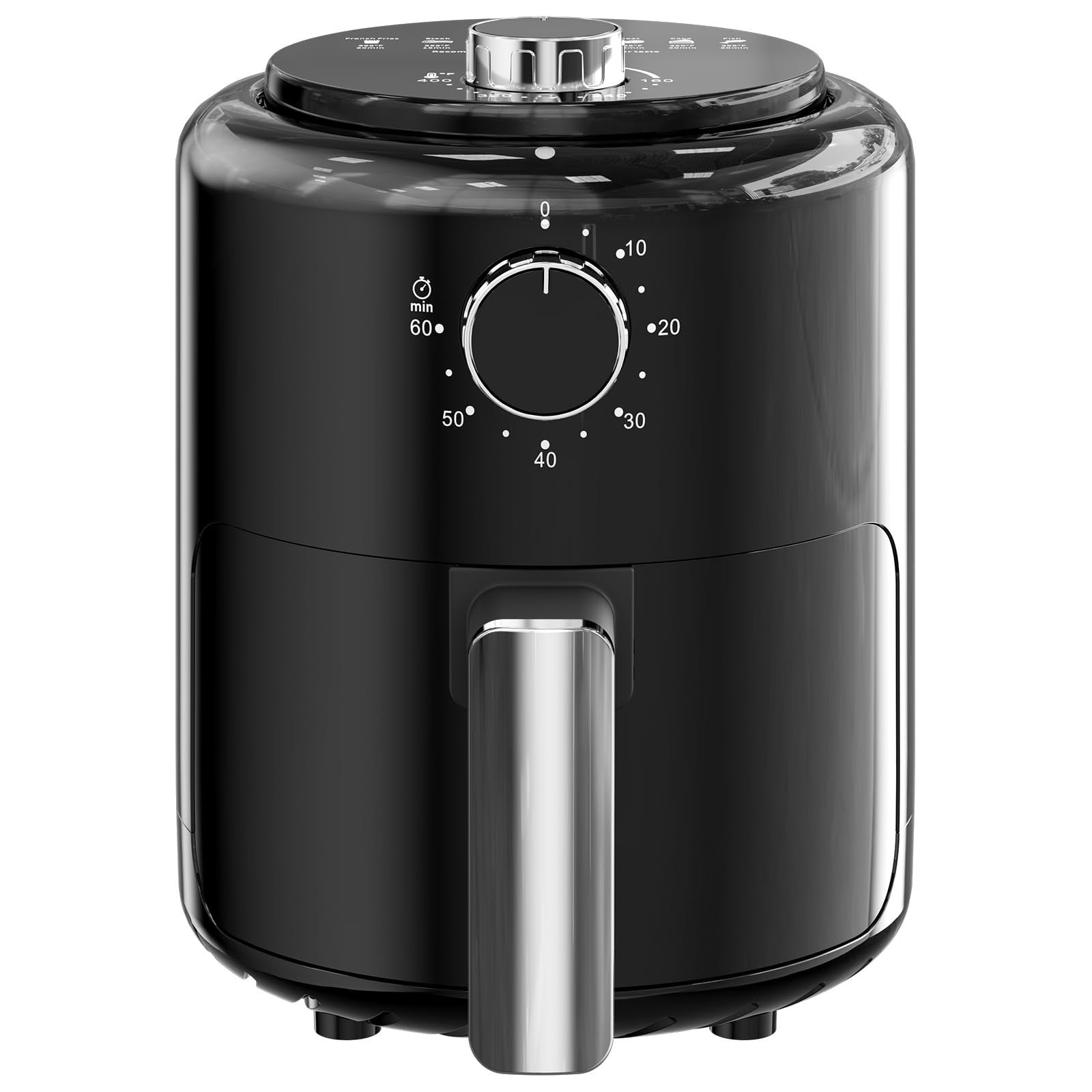 Compact 2QT Air Fryer - 4-in-1 Mini Cooker, Bake, Roast, Reheat, 98% Less Oil, T1