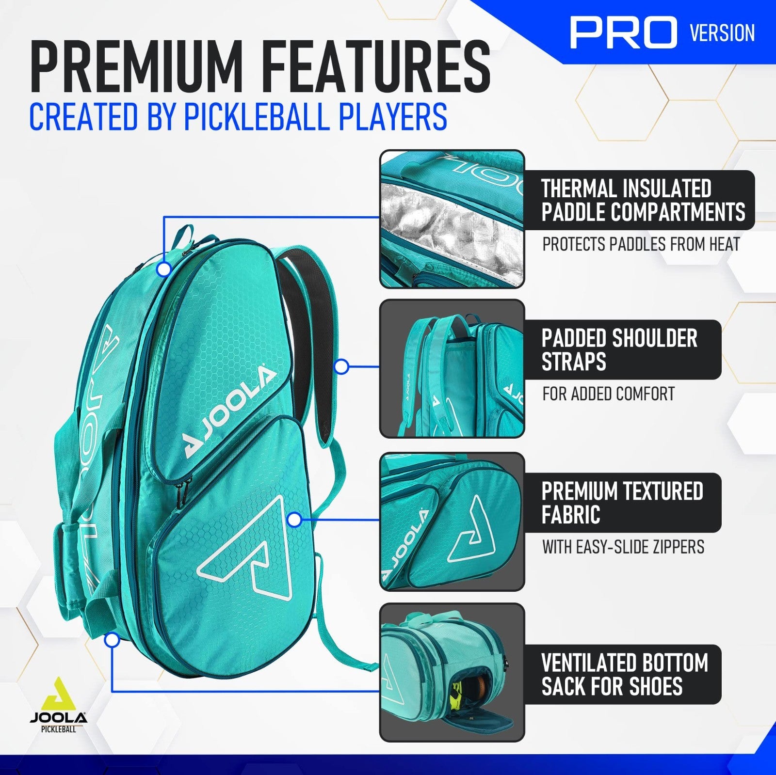 Pickleball Backpack & Duffle Bag - Thermal Insulated, Holds 4+ Paddles, Fence Ho4