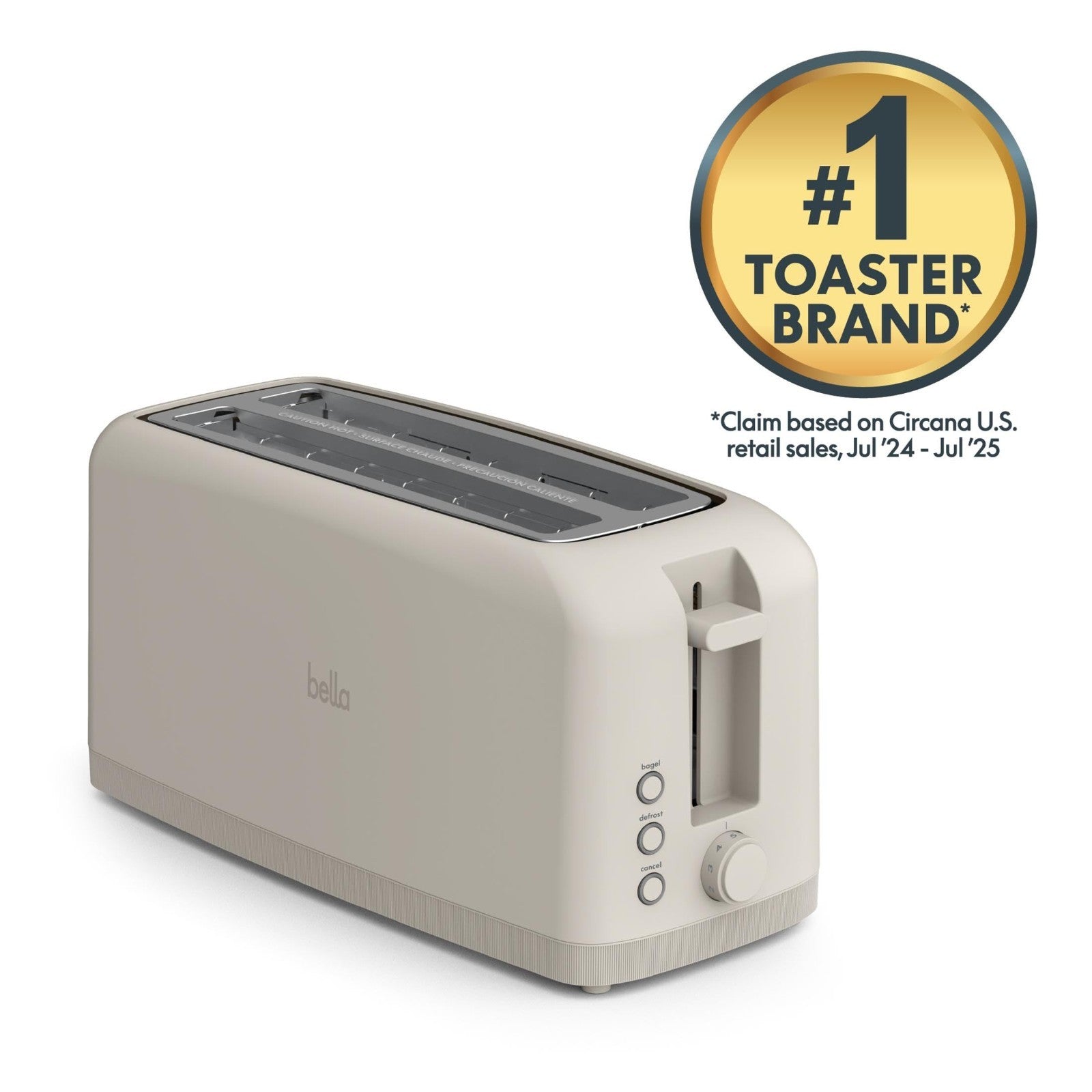 Slim 4 Slice Toaster Extra Long & Wide Slots, Fits Anywhere, Oatmilk Color3