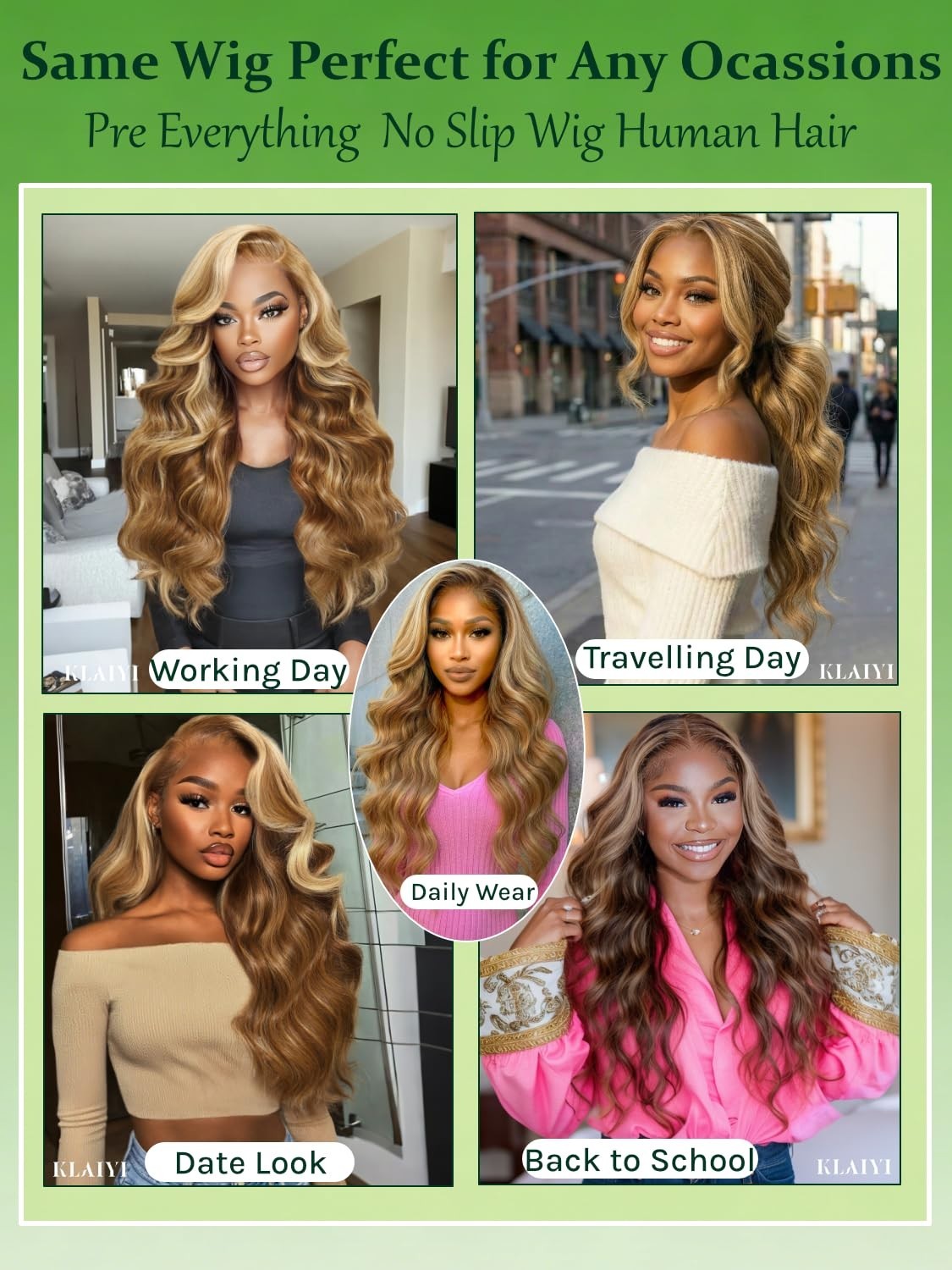 20-Inch Honey Blonde Highlight Body Wave Lace Frontal Wig - Glueless, Pre-Plucke4