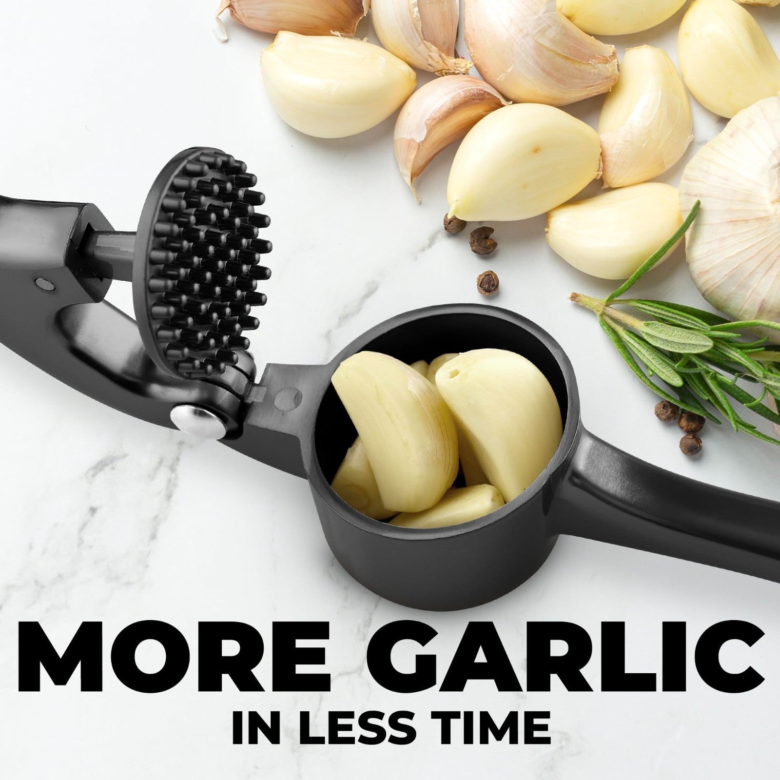Premium Garlic Press Set   Large Bowl, Rust Proof Mincer Tool, Easy Squeeze Peel5