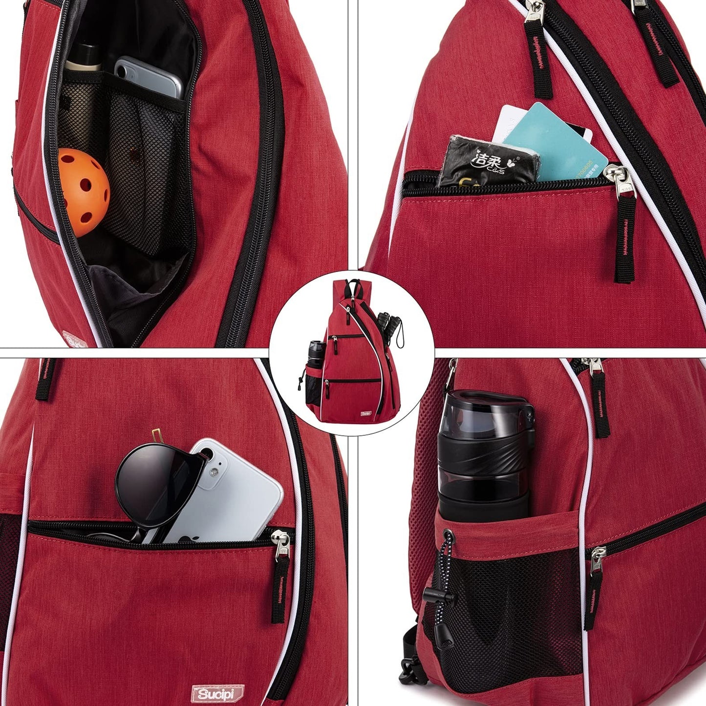 Adjustable Pickleball Backpack with Fence Hook, Large Capacity & Safety Pocket3