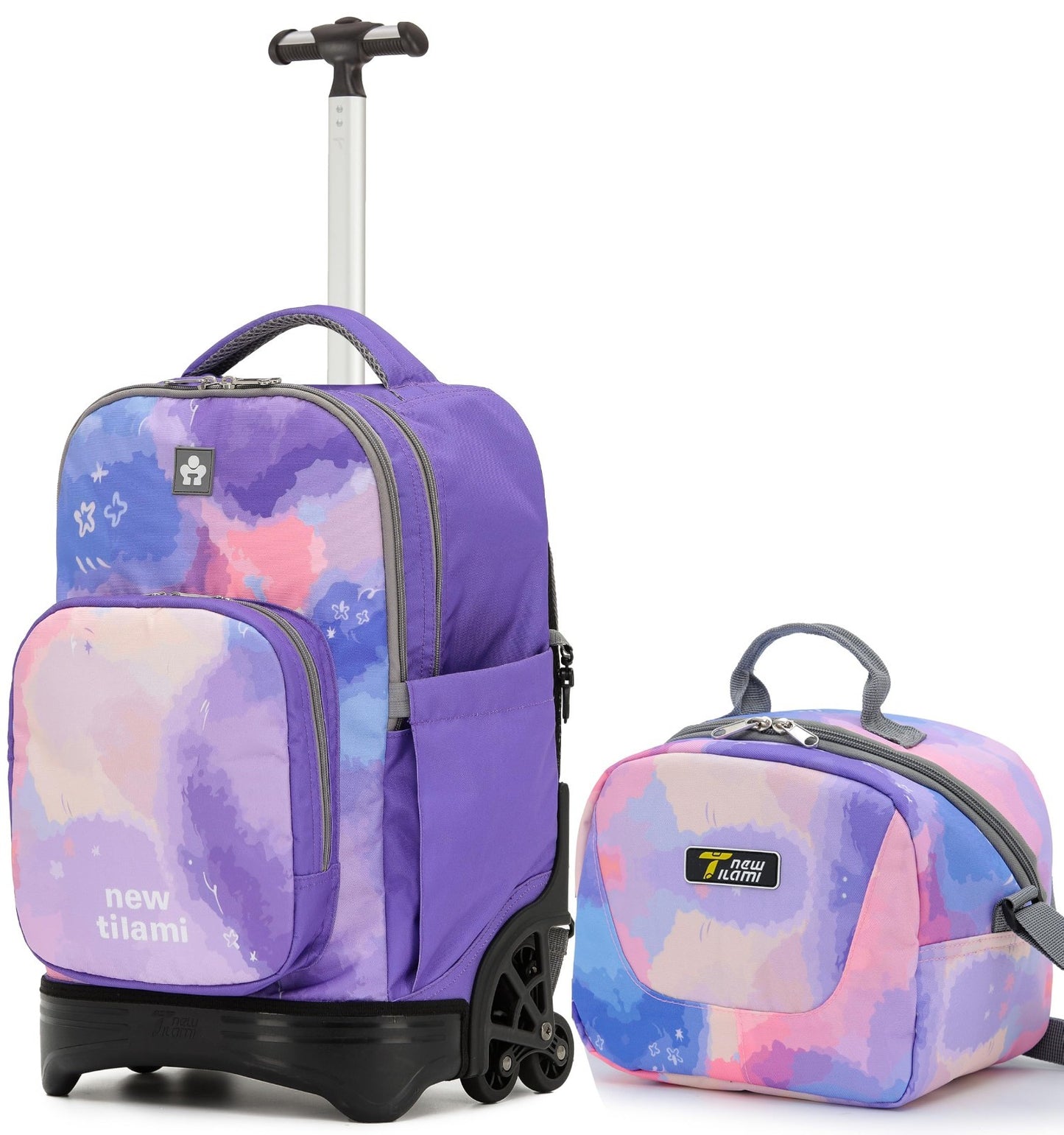 18 Inch Rolling Backpack with Lunch Bag for Kids   School Travel Bag, Durable &0