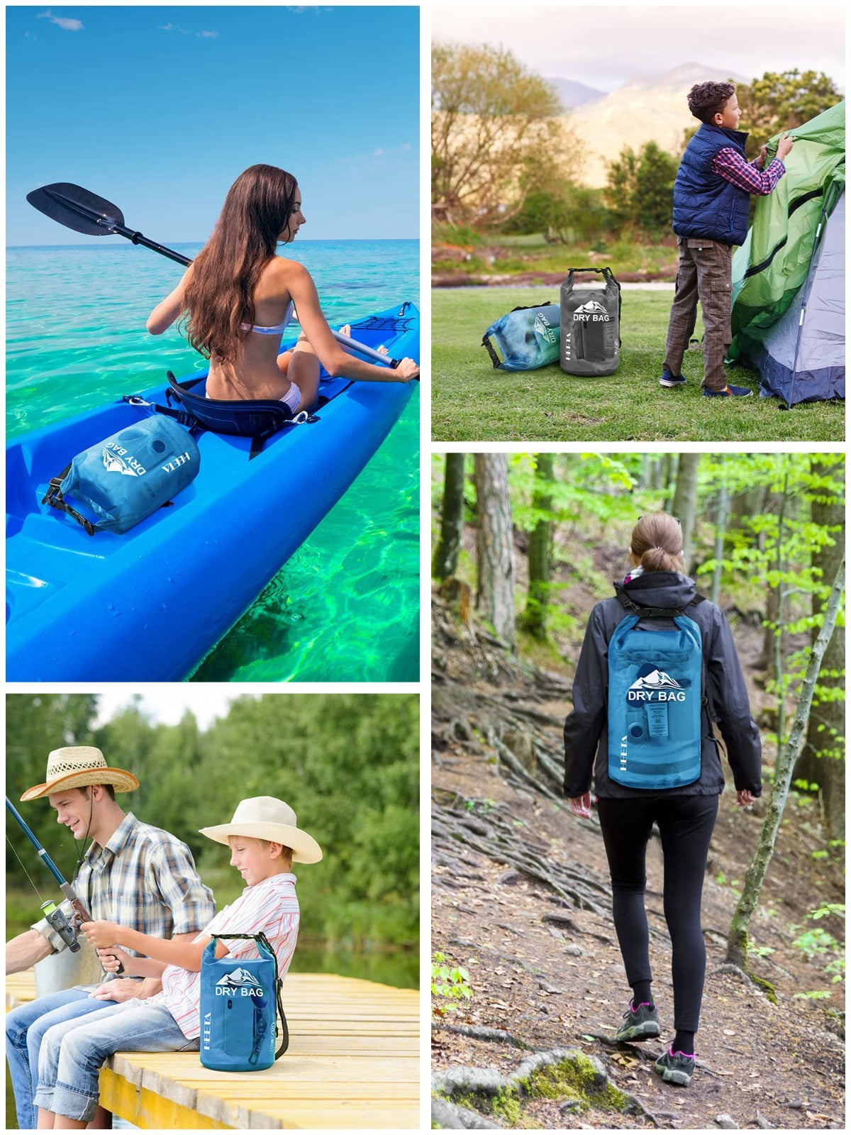 Waterproof Dry Bag Backpack for Travel, Kayaking, Boating, Camping - 5L/10L/20L/5