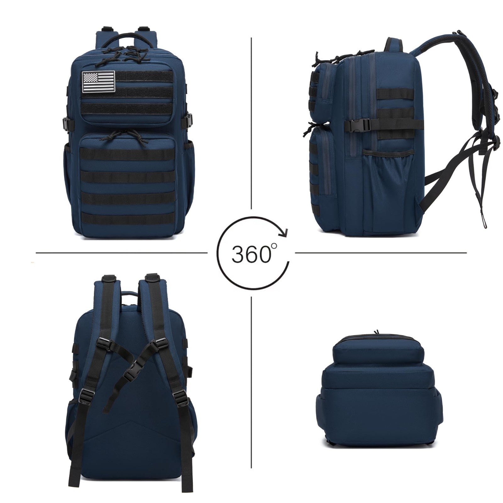 Waterproof Military Tactical Backpack   3 Day Assault Molle Daypack with Bottle4