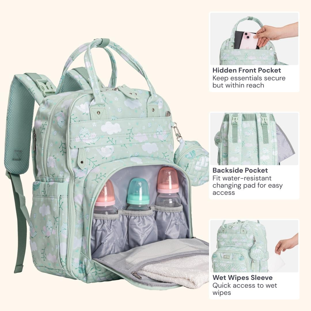 Multi Function Water Resistant Diaper Bag Backpack   Baby Travel Tote with Chang4