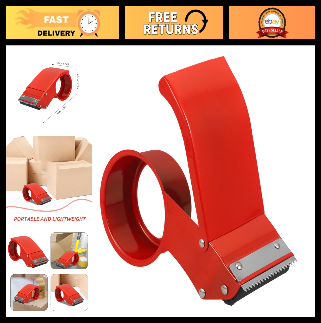 Metal Tape Dispenser for Desktop - Office, School & Home Use - Durable & Stylish0
