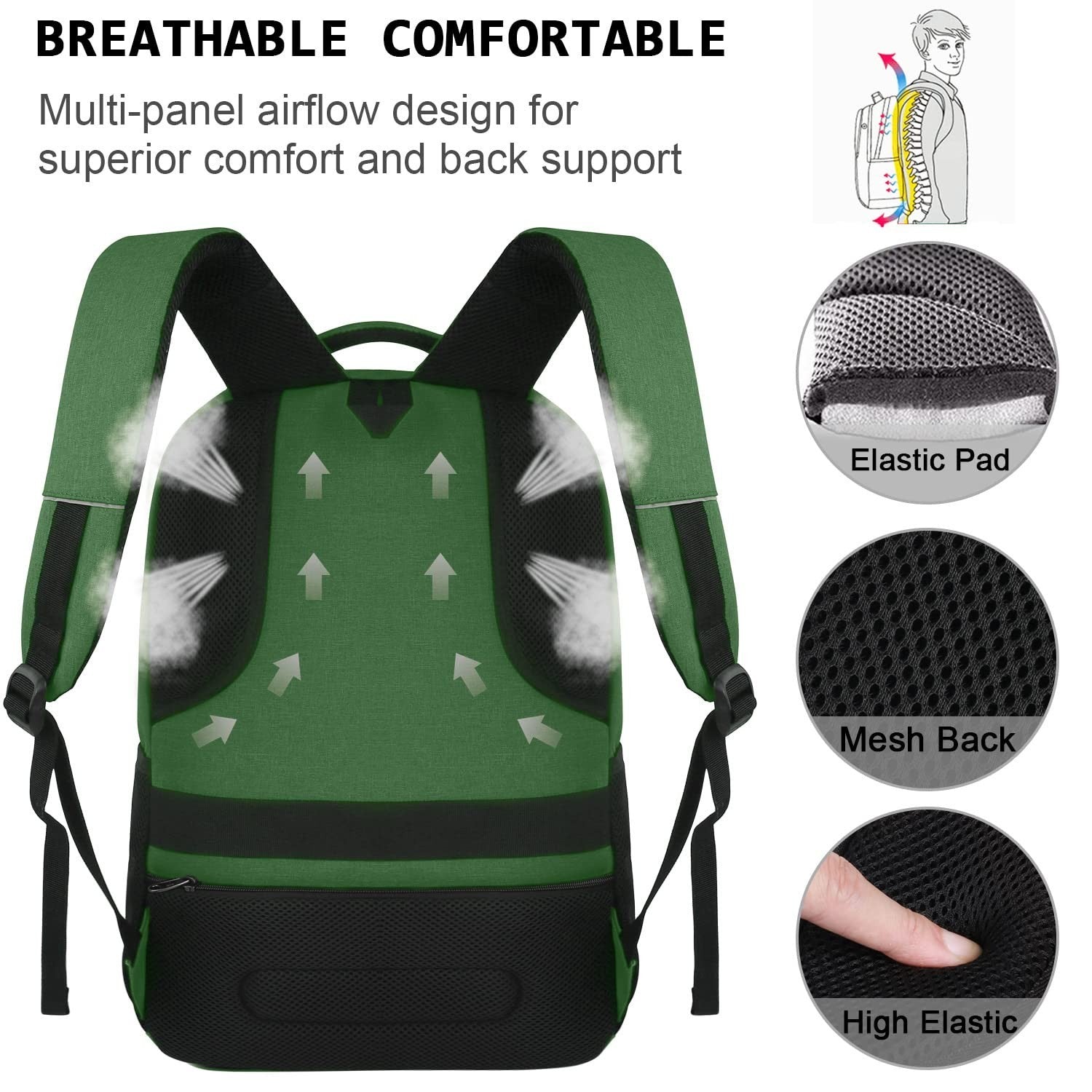 Slim Anti Theft Laptop Backpack for Business Travel & College   Stylish & Functi4