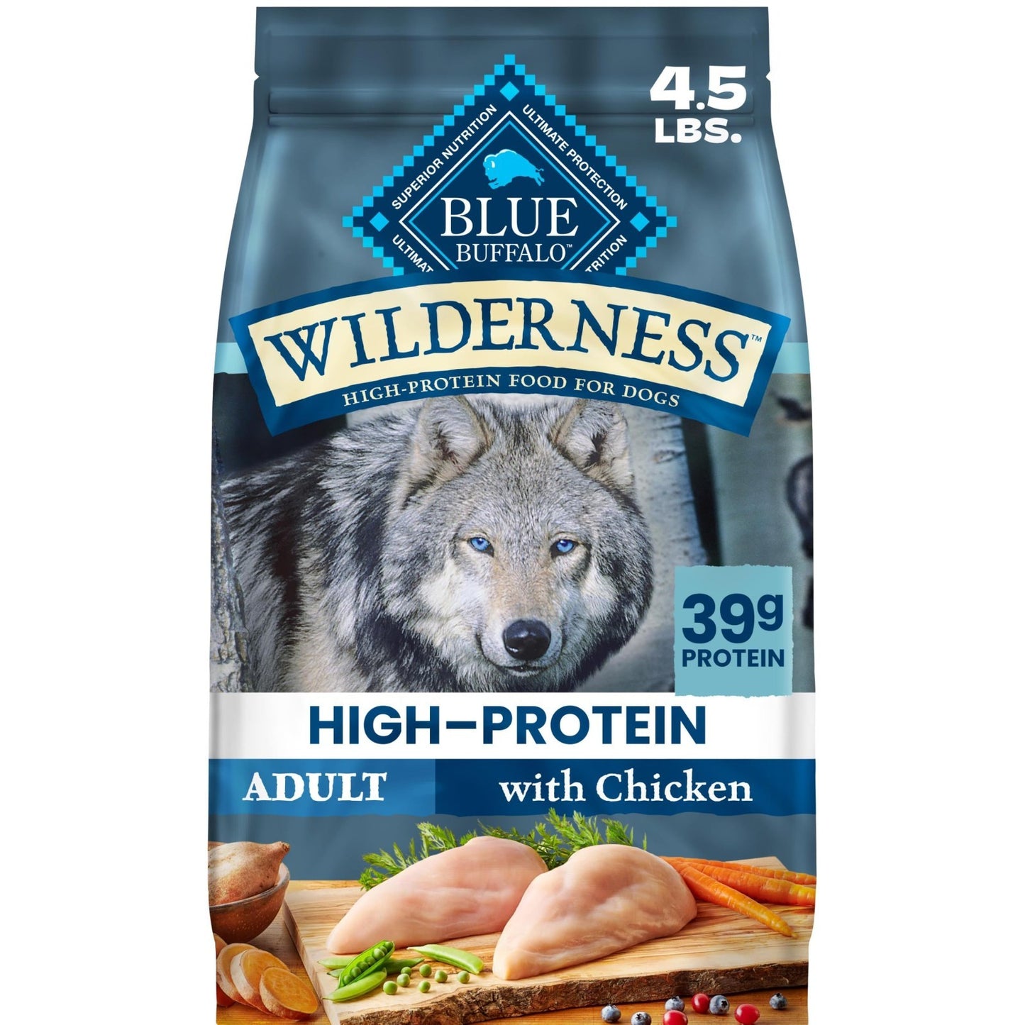 High Protein Chicken & Wholesome Grains Dry Dog Food 4.5lb   Grain Free Formula1