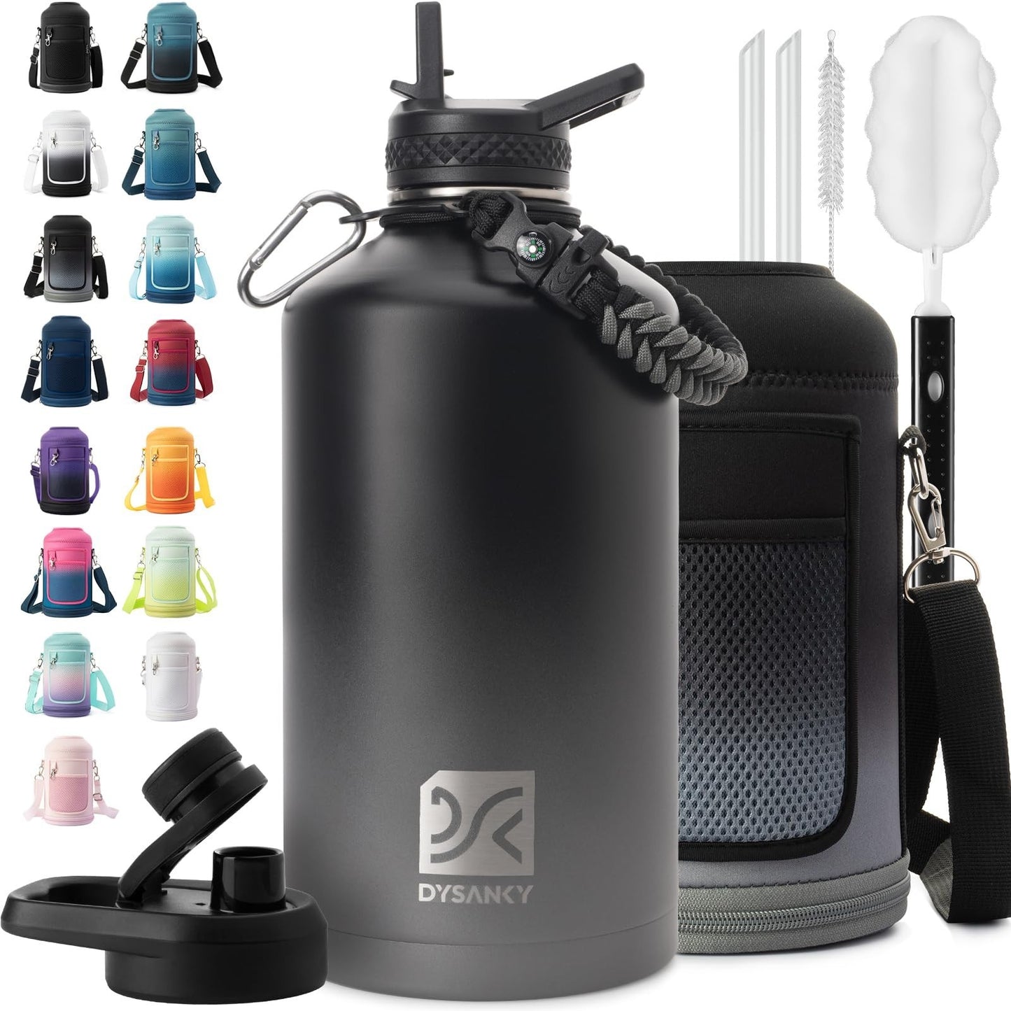 1 Gallon Insulated Water Bottle - Thick Stainless Steel Vacuum Jug for Gym, Hiki1
