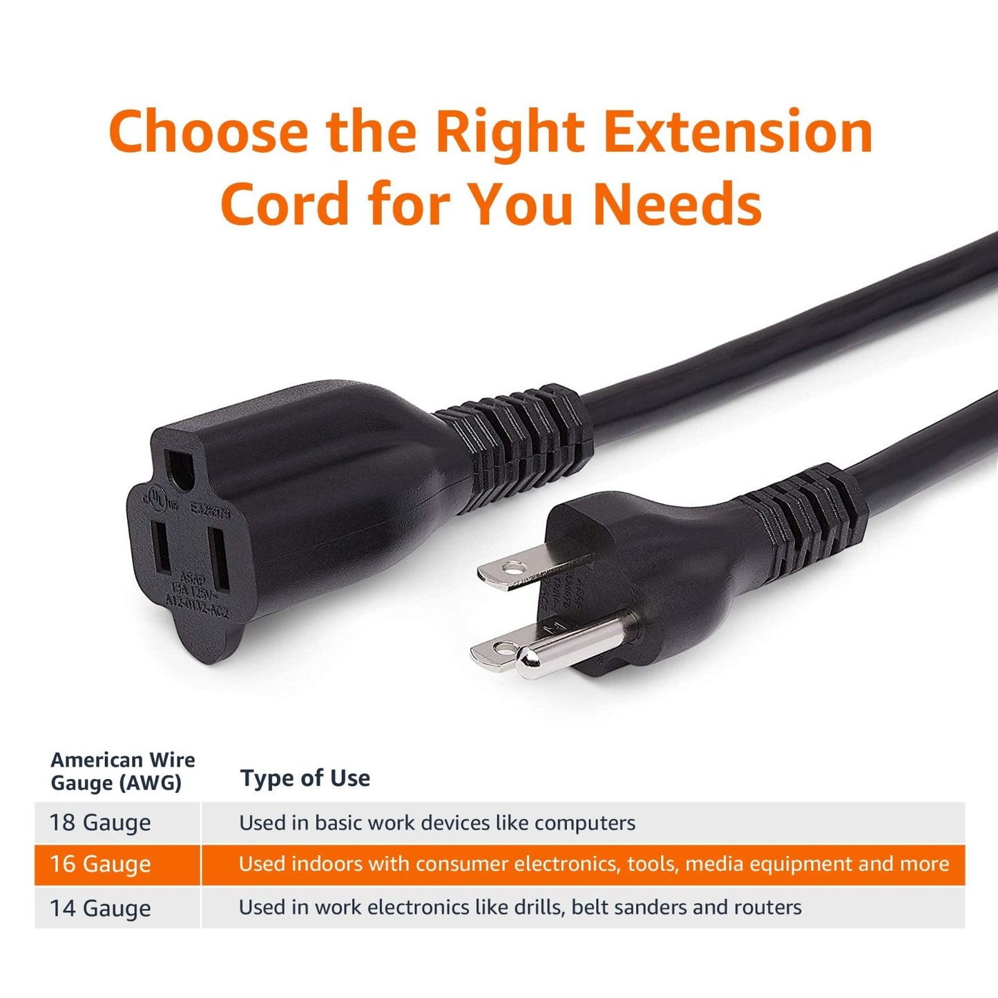 25ft Extension Cord, 13A, 125V, Multiple Outlets, LED Indicator Lights, Black2