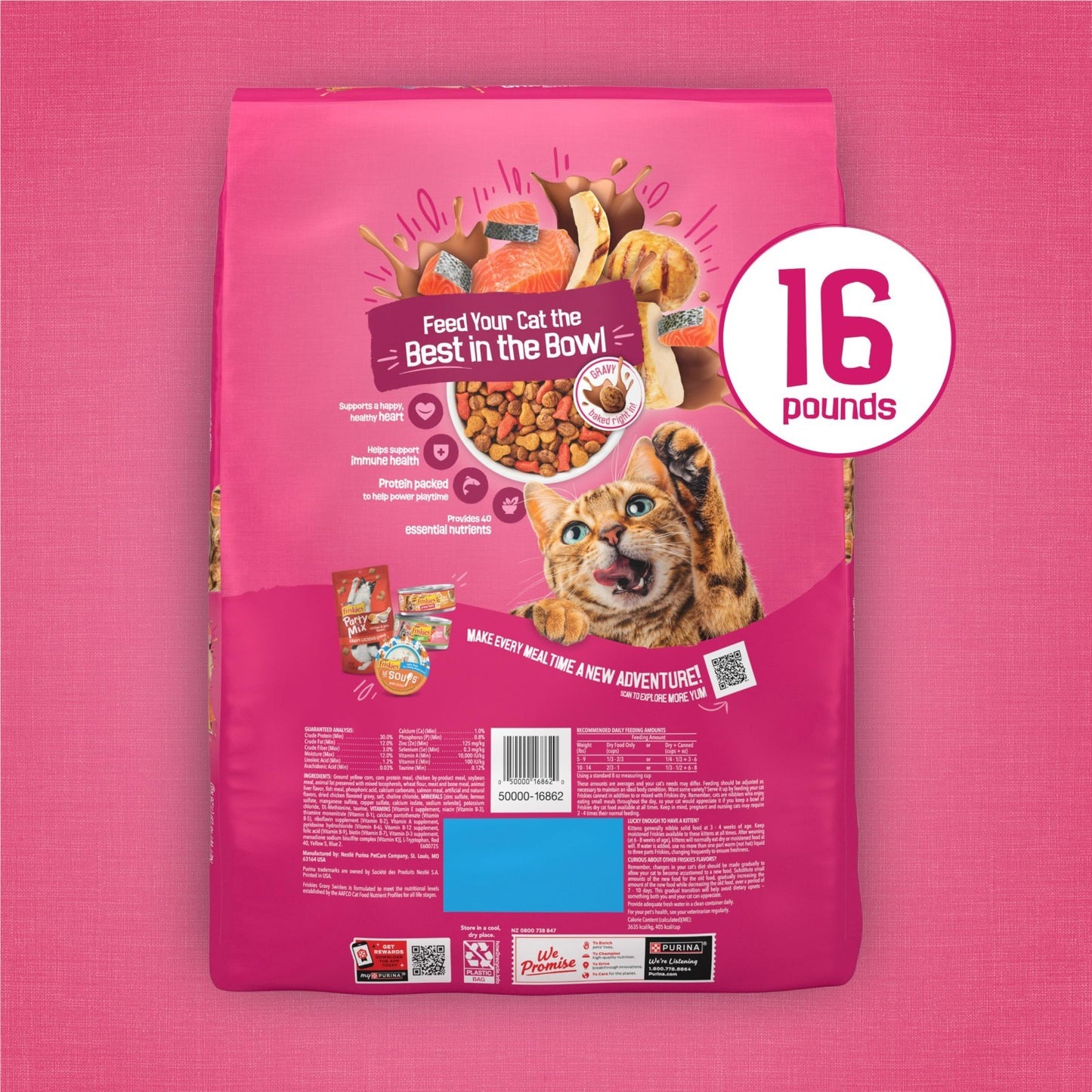 Savory Gravy Swirlers Dry Cat Food with Chicken & Salmon   16 Lb Bag10