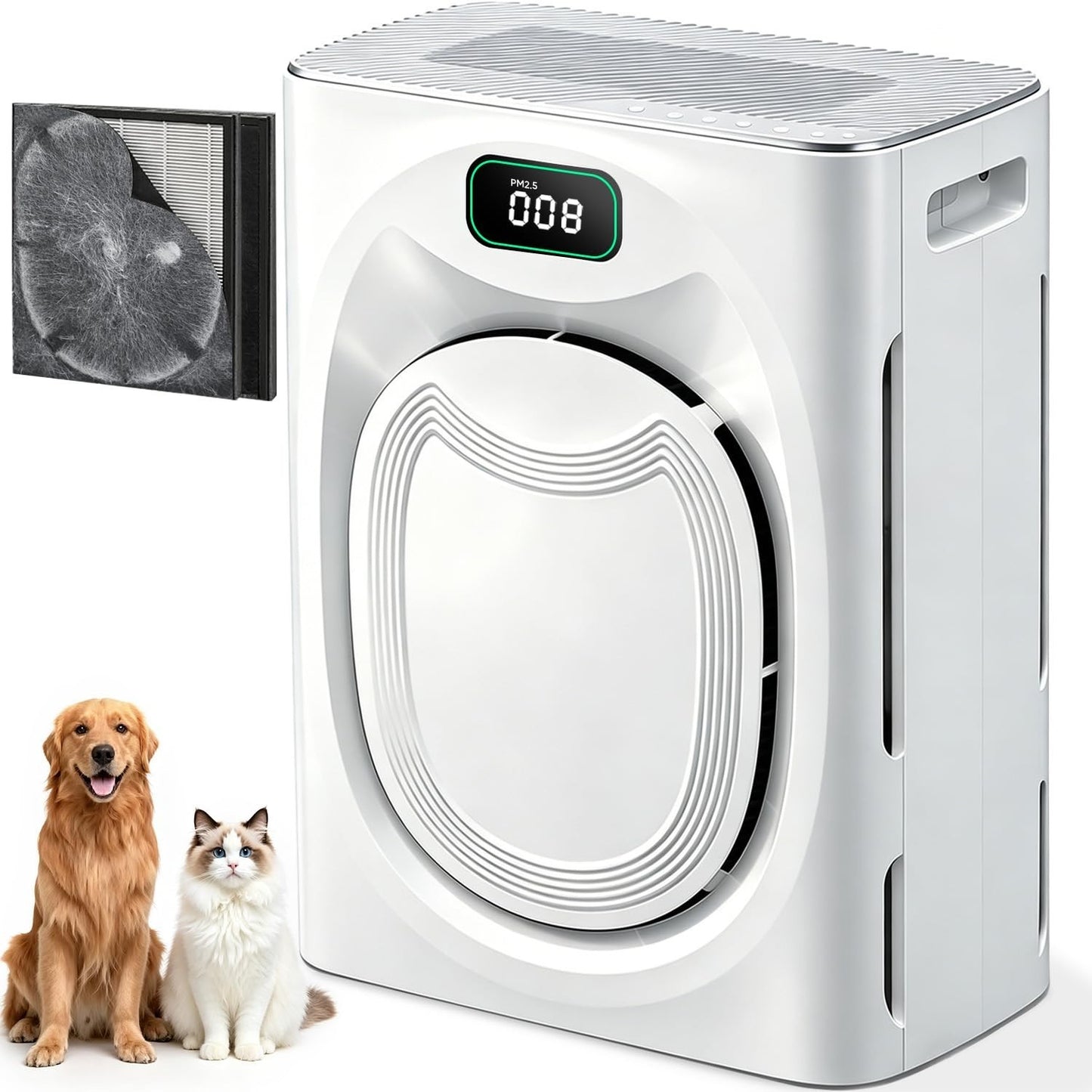 Air Purifier for Large Rooms 2500 sq ft - Removes Pet Hair, Dander, Odors, H13 H1