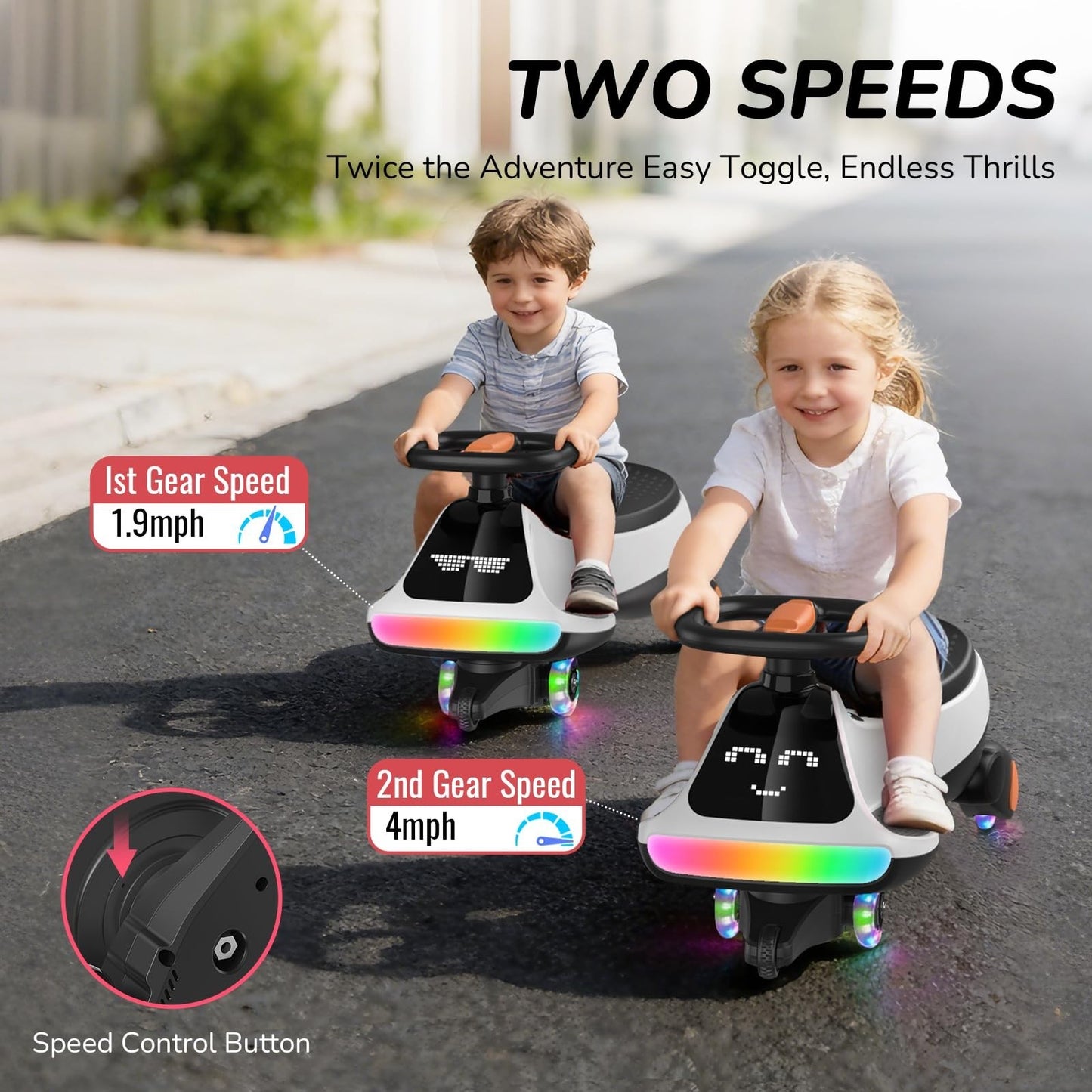 12V Electric Wiggle Car for Kids - Fun Ride-On Toy, Birthday Gift for Ages 3+5