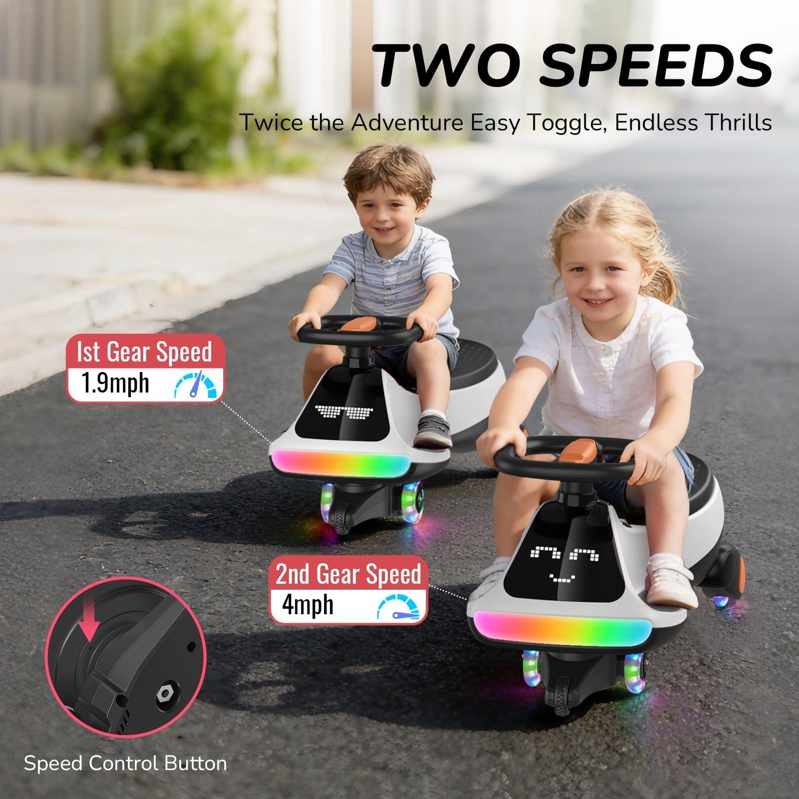 12V Electric Wiggle Car for Kids - Fun Ride-On Toy, Birthday Gift for Ages 3+5