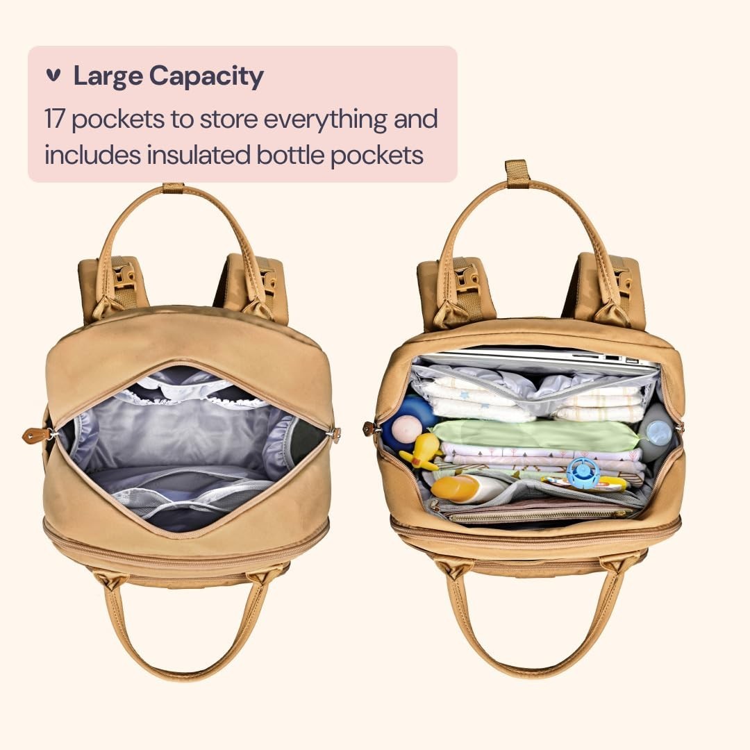 Multi Function Water Resistant Diaper Bag Backpack   Baby Travel Tote, Changing4