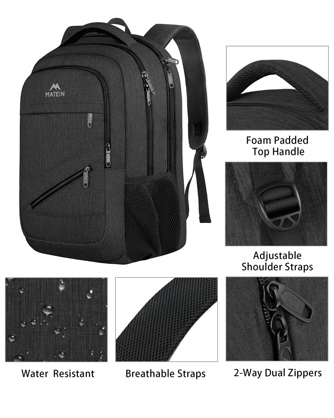 Extra Large 18" Laptop Backpack, 50L Travel Bag, Durable Carry On Rucksack6