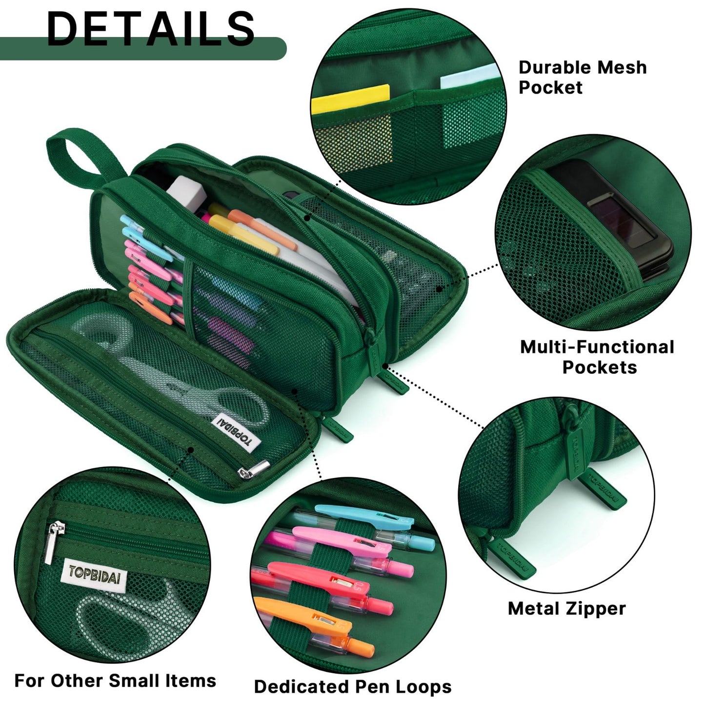Large Pencil Case Pouch for School, Office, Art Supplies   Unisex Design3