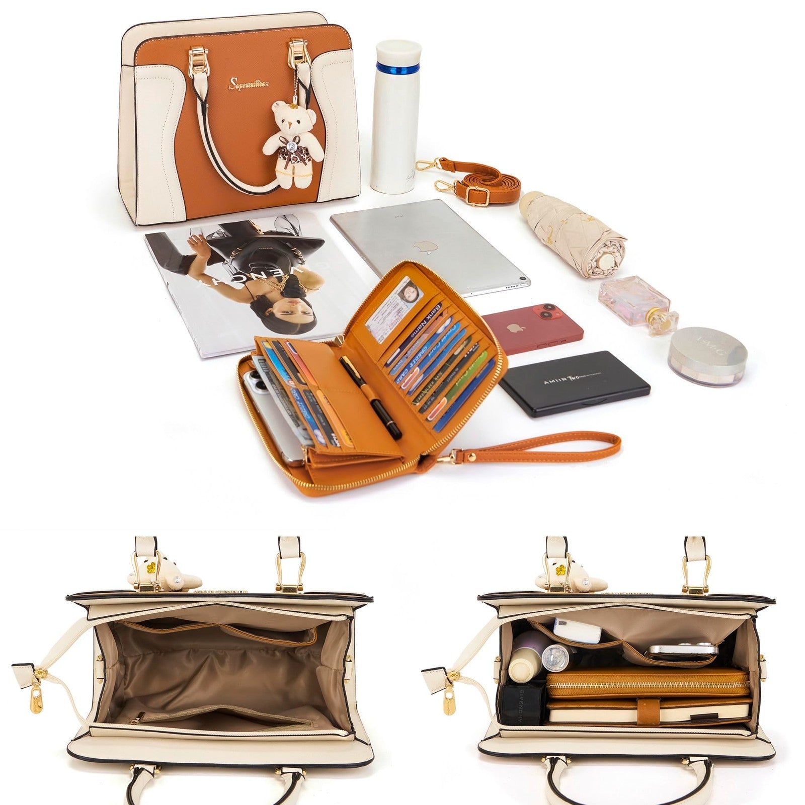 Stylish 3-Piece Handbag Set for Women - Shoulder Bag, Satchel & Wallet Combo4