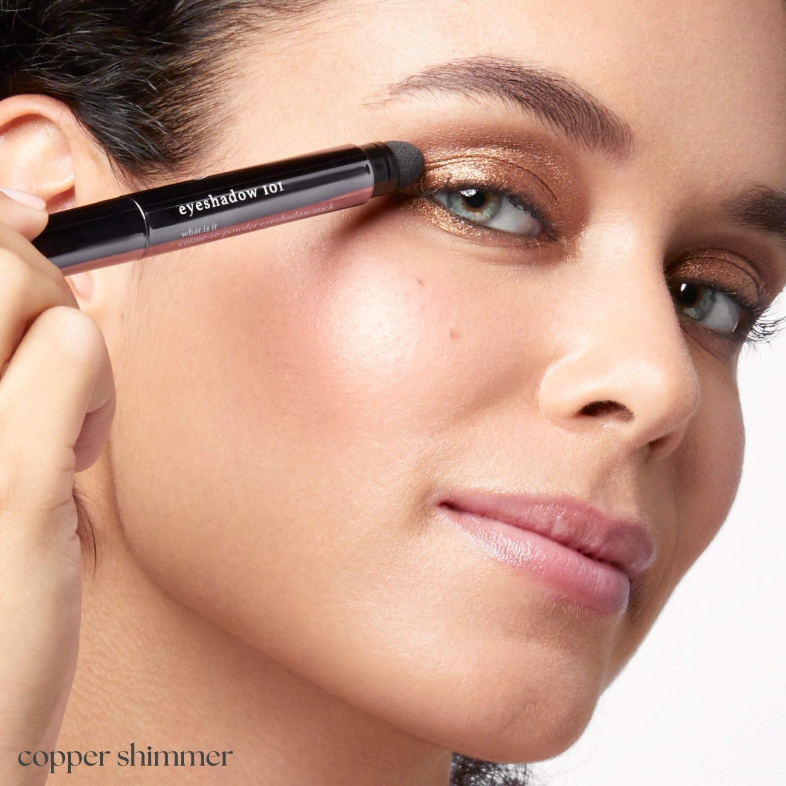 Crème-to-Powder Eyeshadow Stick - Copper Shimmer, Long-Lasting, Easy Application4