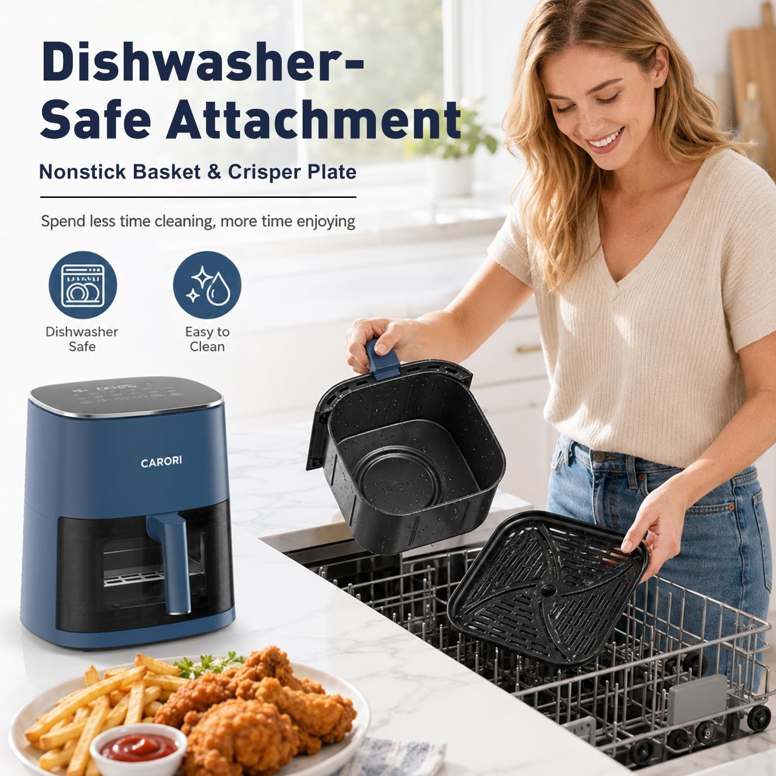 6 Qt Air Fryer with Viewing Window, 12 Cooking Presets, 1700W, Nonstick Basket7