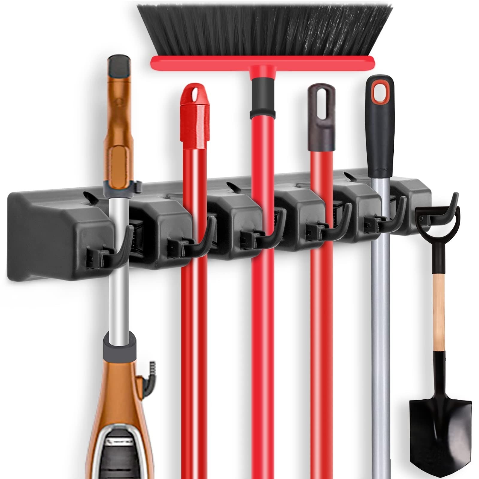 Wall Mount Mop and Broom Holder - Space-Saving Organizer Tool Rack for Home Stor1
