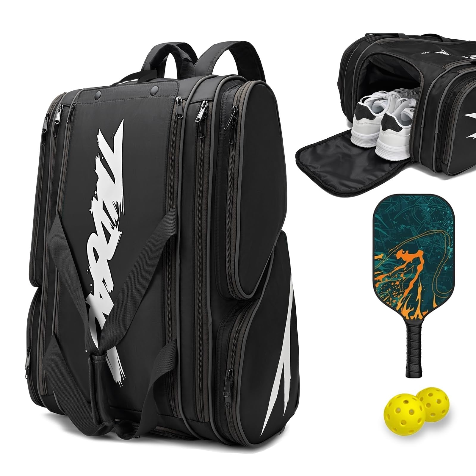 Optimized eBay Title:  "Large Pickleball Paddle Bag for 4 Paddles - Extra Pocke1