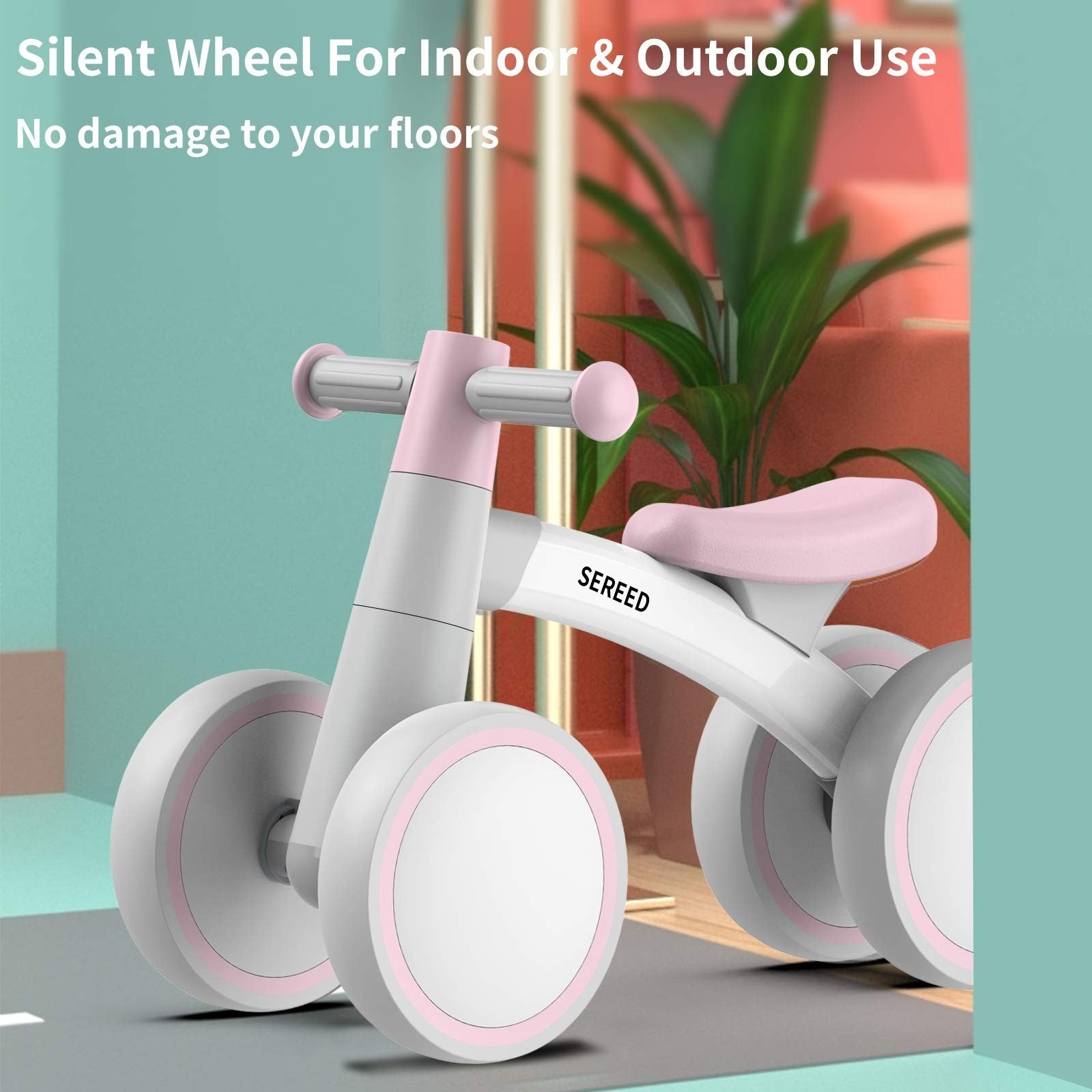 Toddler Balance Bike for 1 Year Old   4 Wheels, First Bike Gift for 12 24 Months4
