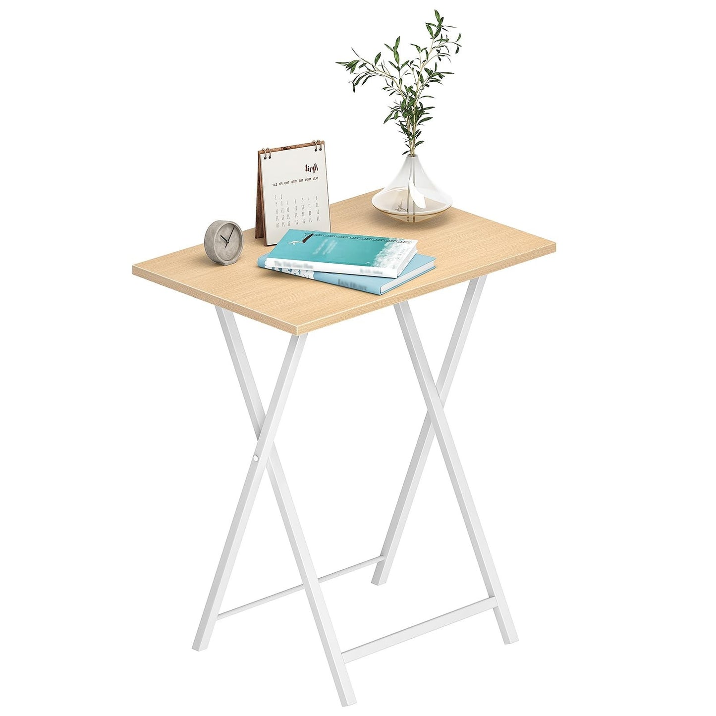 Folding TV Tray Tables Set of 2 - Industrial Snack Tables for Small Spaces, Easy3