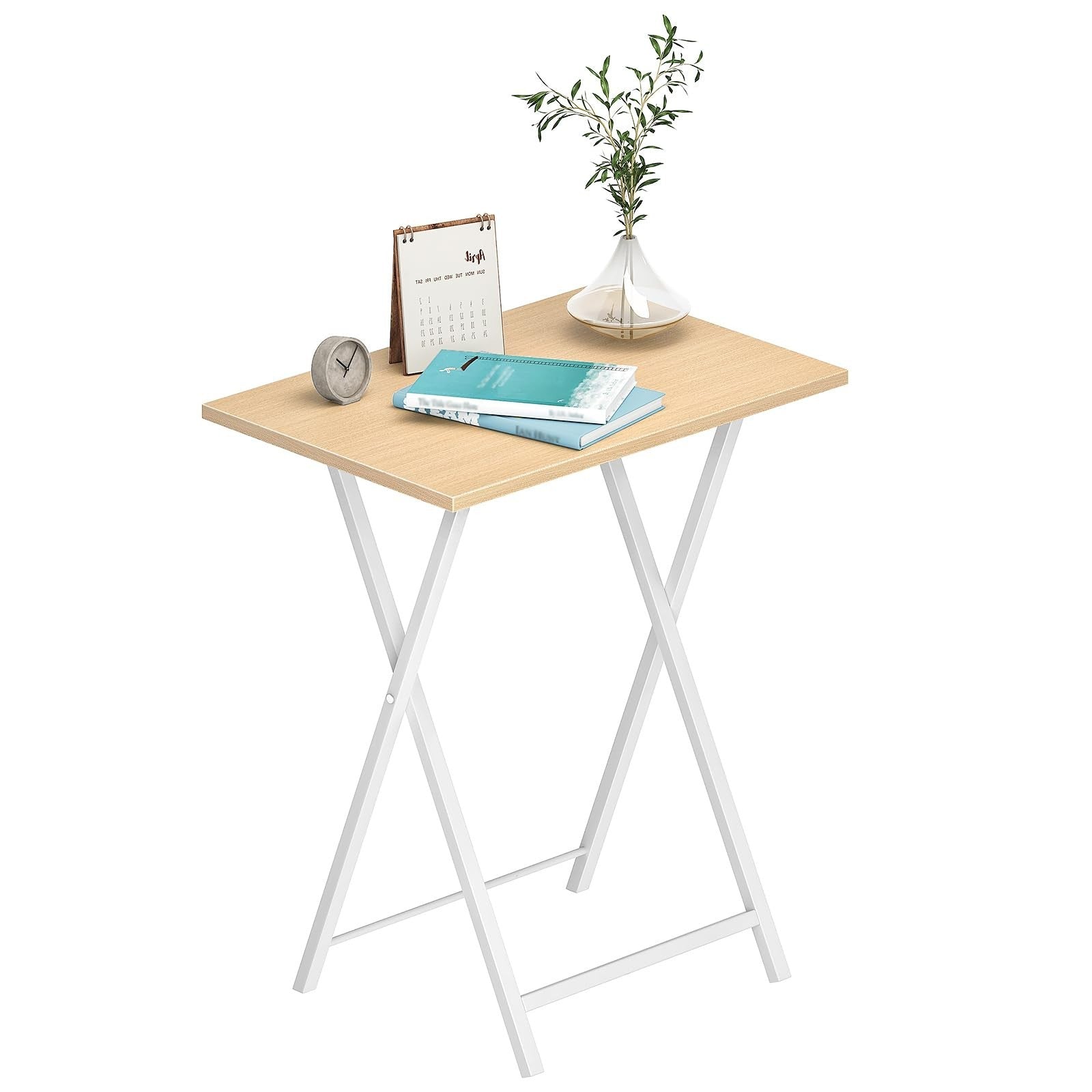 Folding TV Tray Tables Set of 2 - Industrial Snack Tables for Small Spaces, Easy3