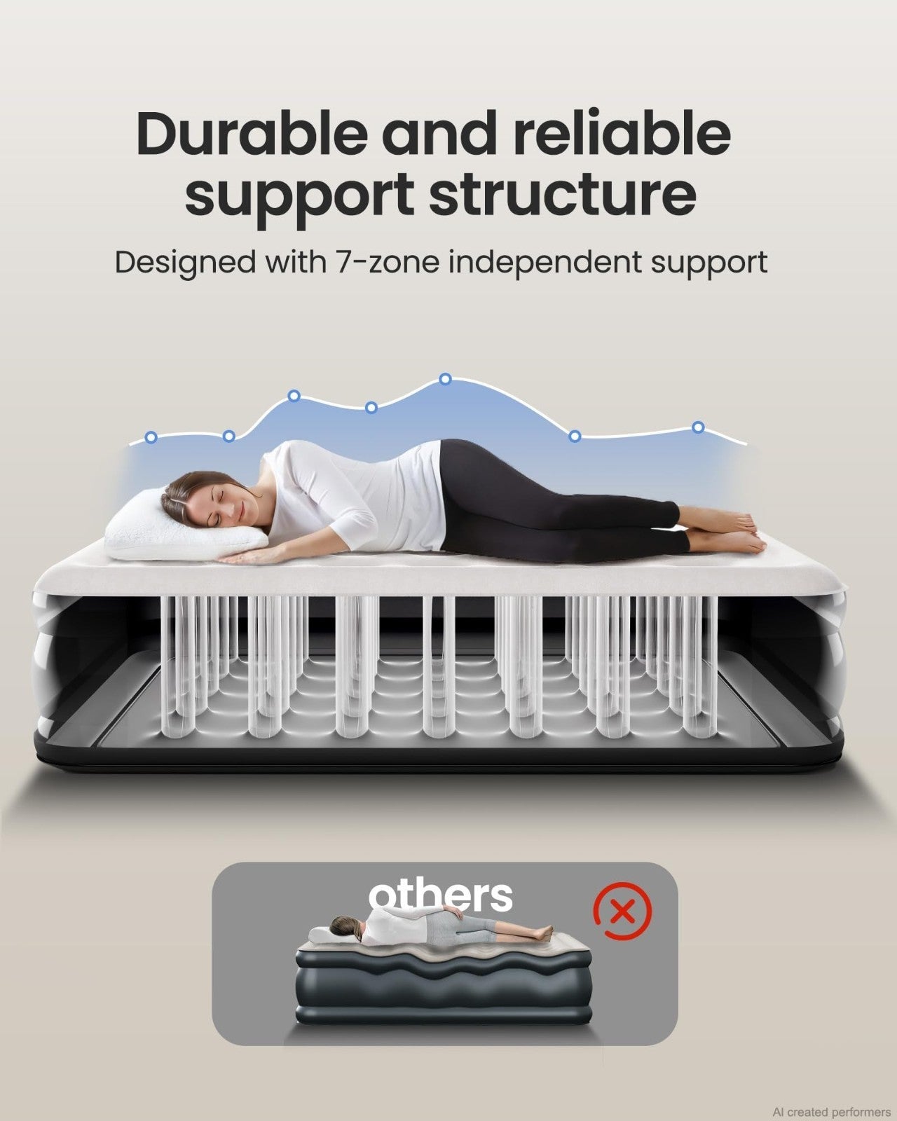 King Size Air Mattress with Built in Pump, 18" Inflatable Bed, 1000lb Capacity,7
