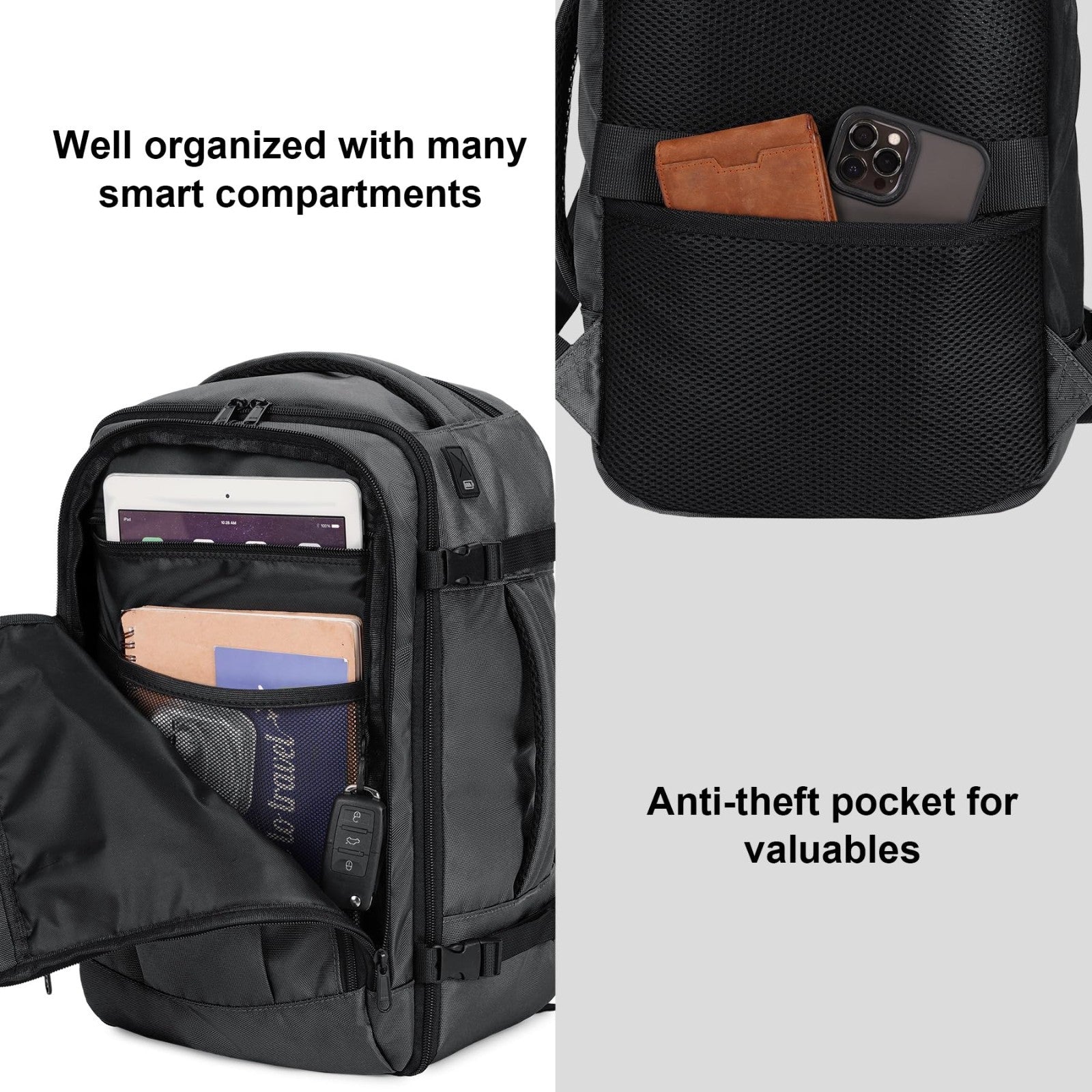 Travel Backpack 18x14x8 Airline Approved Carry On Bag, Waterproof Daypack, 13 Po3