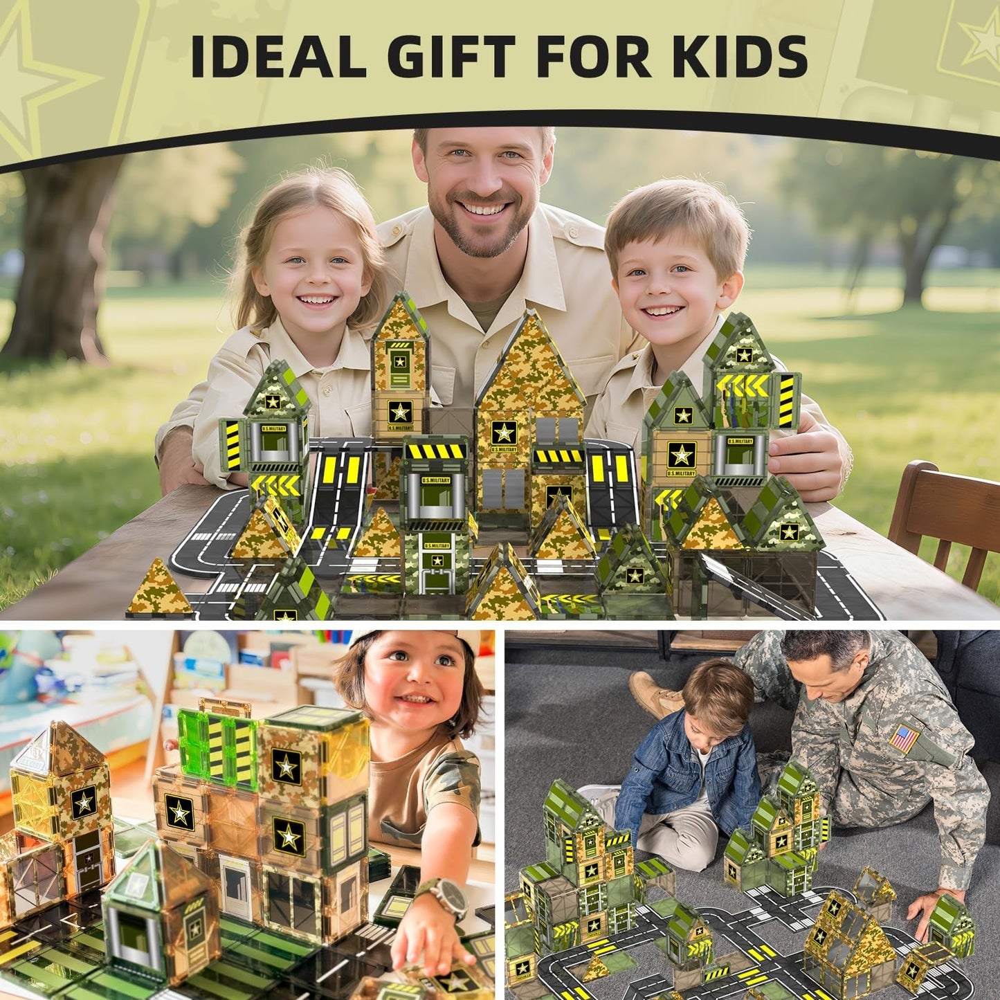Magnetic Building Blocks Army Toys for Kids 3-8 | STEM Educational Gifts 3+2
